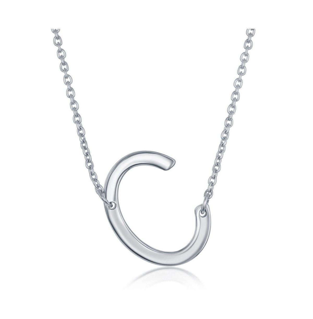 Sterling Silver Sideways Initial Necklace, Women's, Size: 16-18" ADJ, Sterling P Product Image