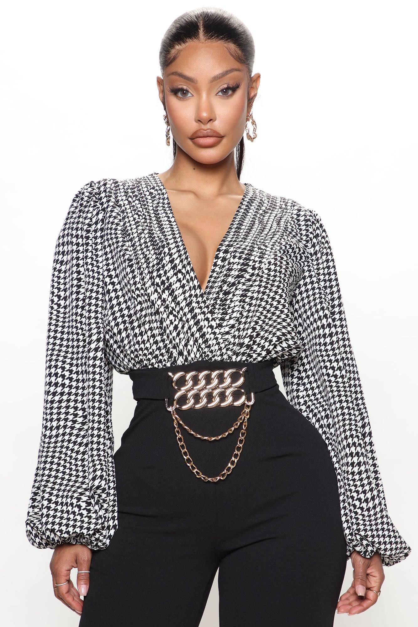 Heather Houndstooth Jumpsuit - Black/White Product Image