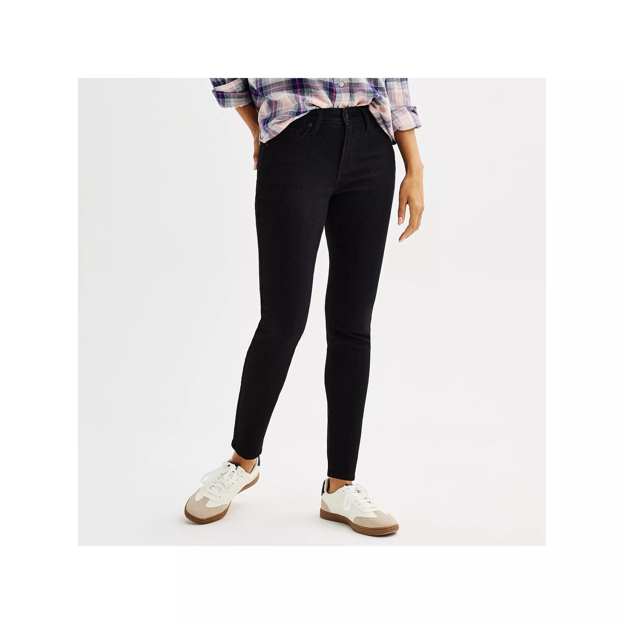Women's Sonoma Goods For Life® Mid Rise Skinny Jeans, Size: 16 Regular, Black Product Image