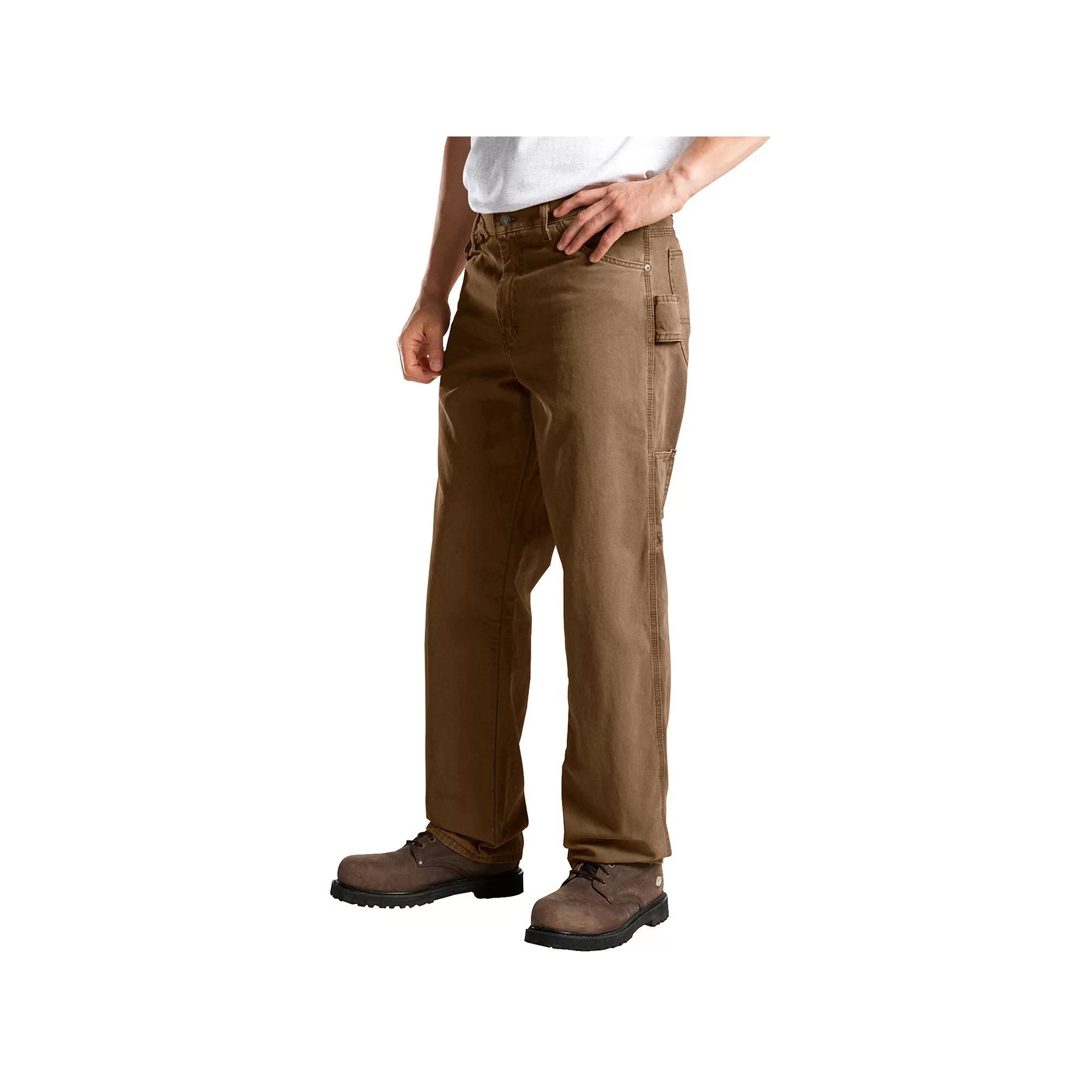 Men's Dickies Relaxed Fit Sanded Duck Canvas Carpenter Pants, Size: 36X34, Rinsed Timber Product Image
