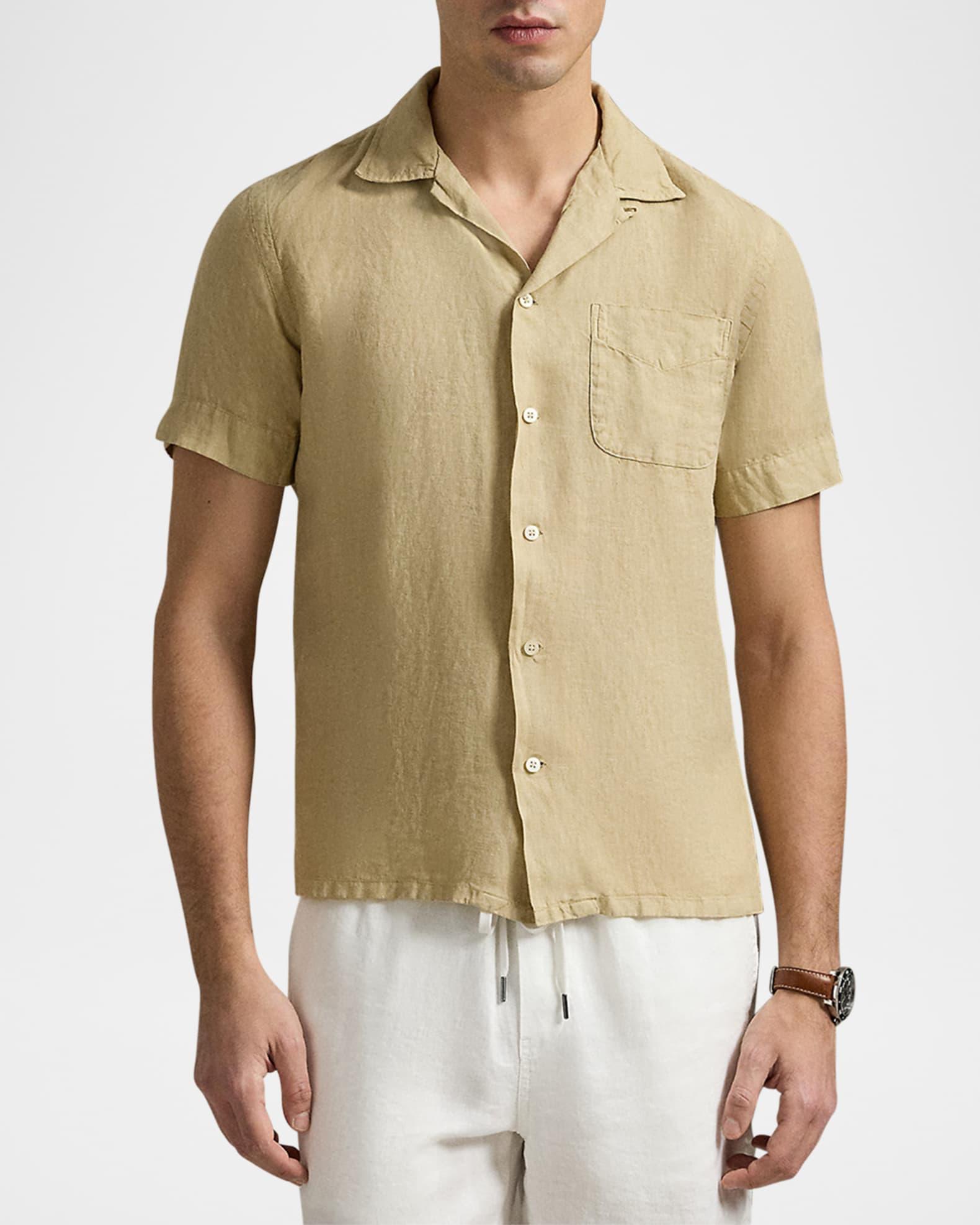 Men's Slub Linen Camp Shirt Product Image
