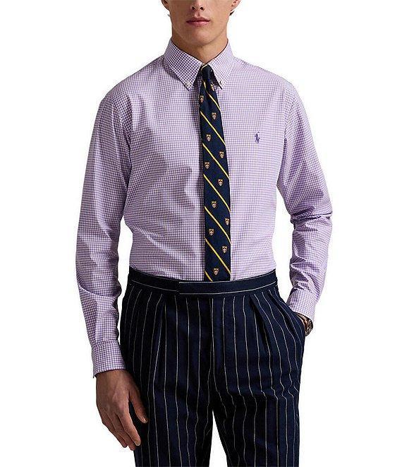 Polo Ralph Lauren Slim Fit Gingham Stretch Poplin Long Sleeve Woven Shirt Product Image