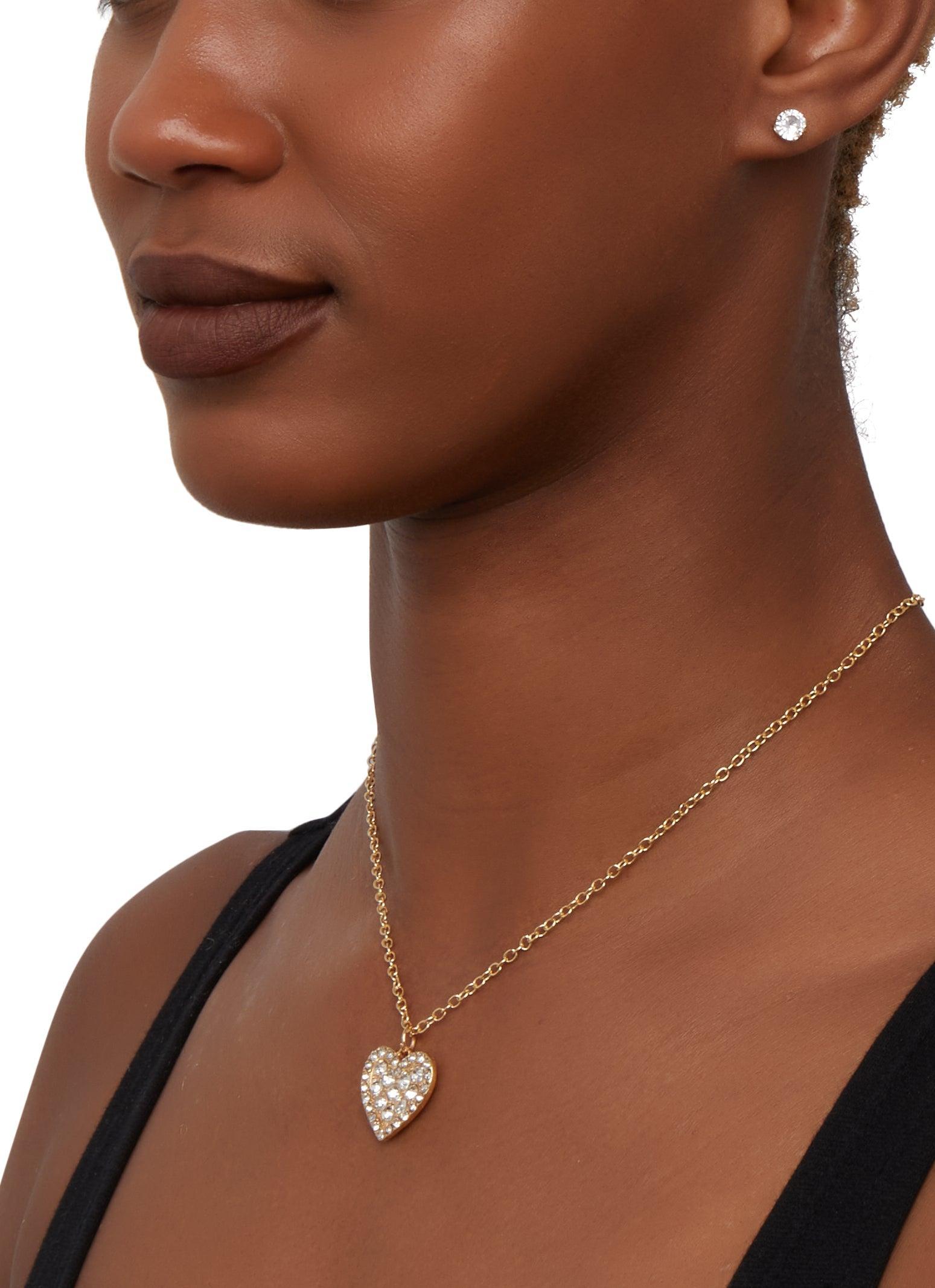Religious Charm Layered Necklace and Drop Earrings Female Product Image