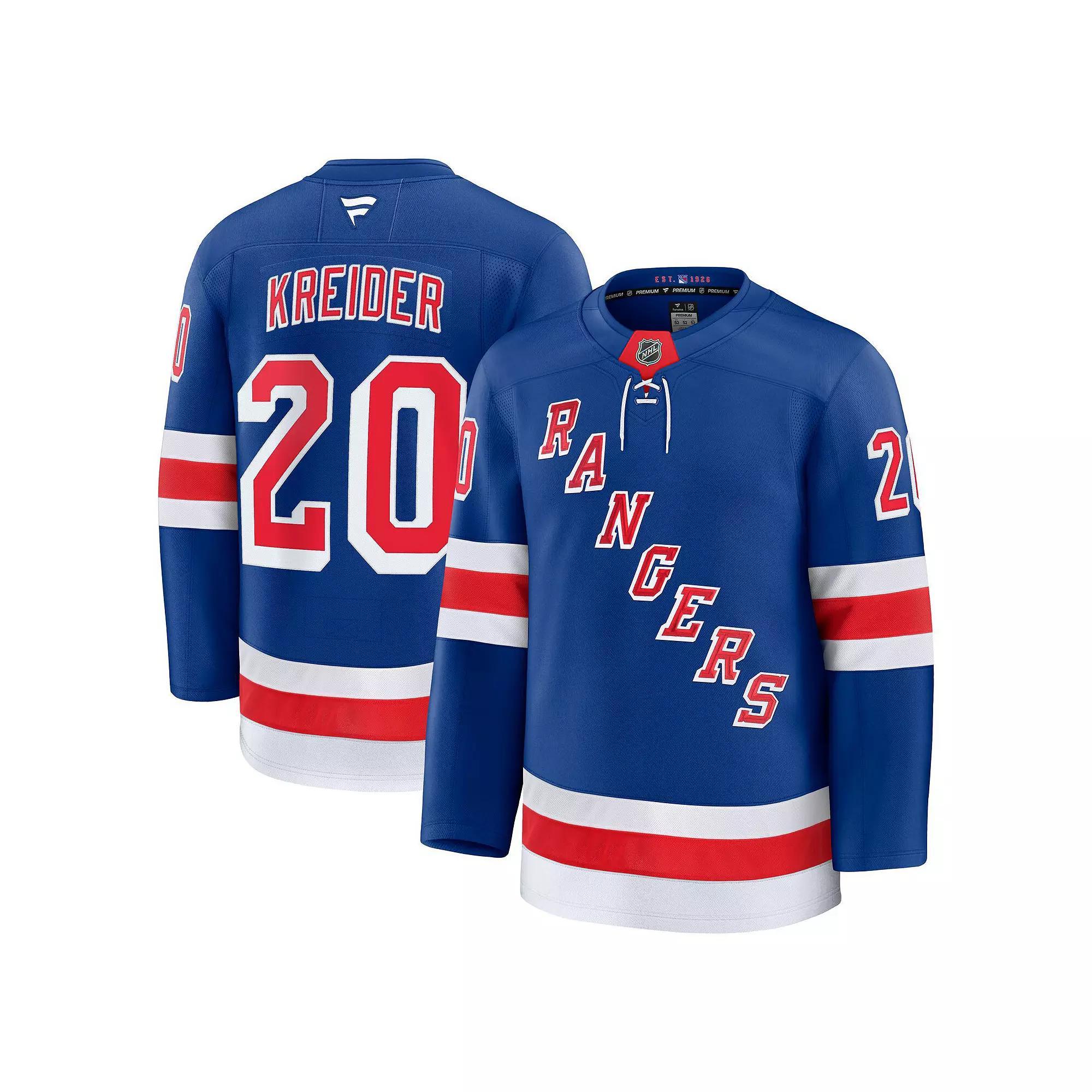 Men's Fanatics Chris Kreider Blue New York Rangers Home Premium Jersey, Size: 42, Ran Blue Product Image