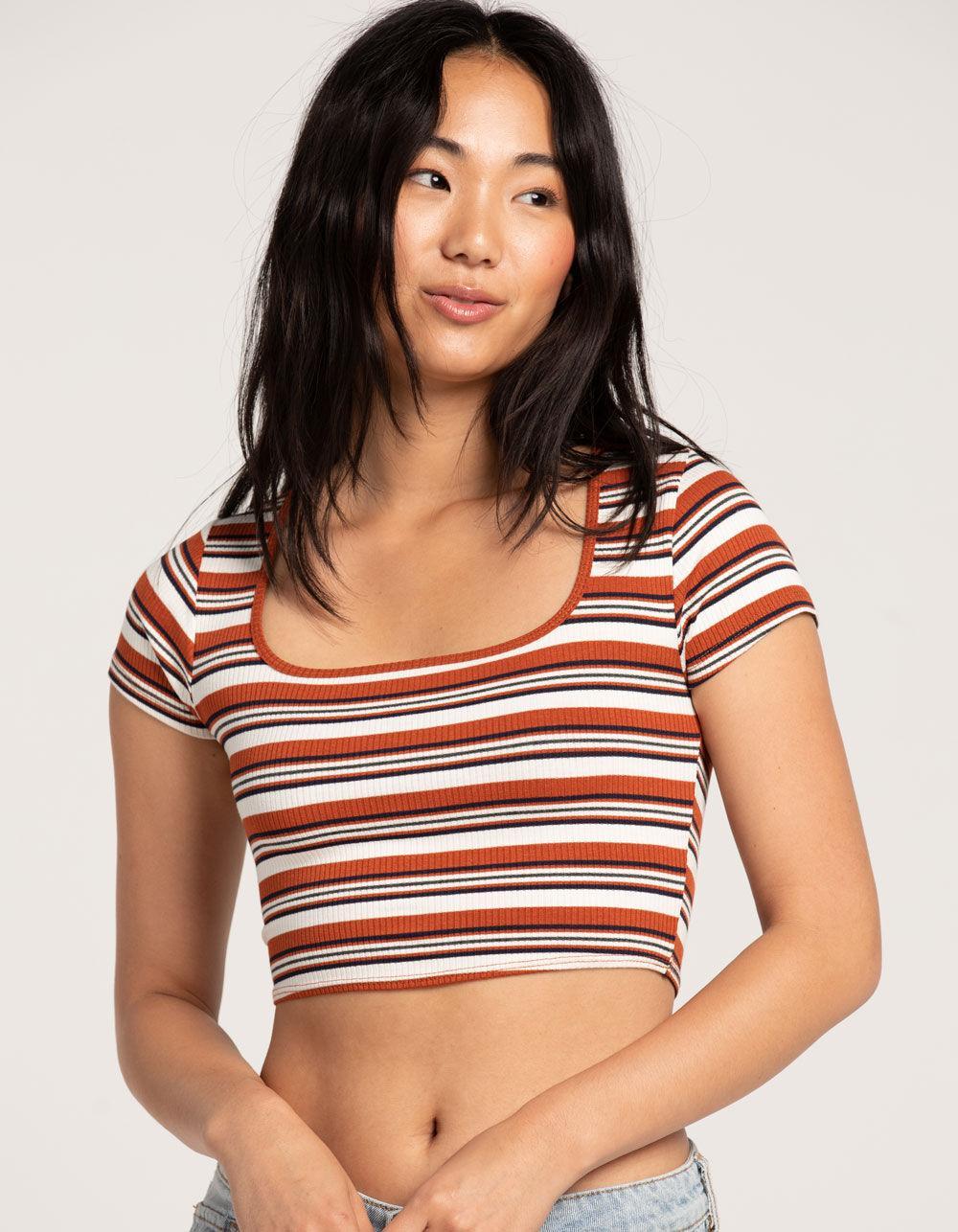 FULL TILT Square Neck Womens Crop Tee Product Image