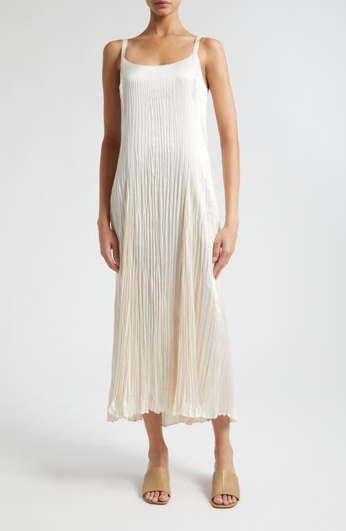 Womens Crushed Satin Pleated Tie-Waist Slip Midi-dress Product Image