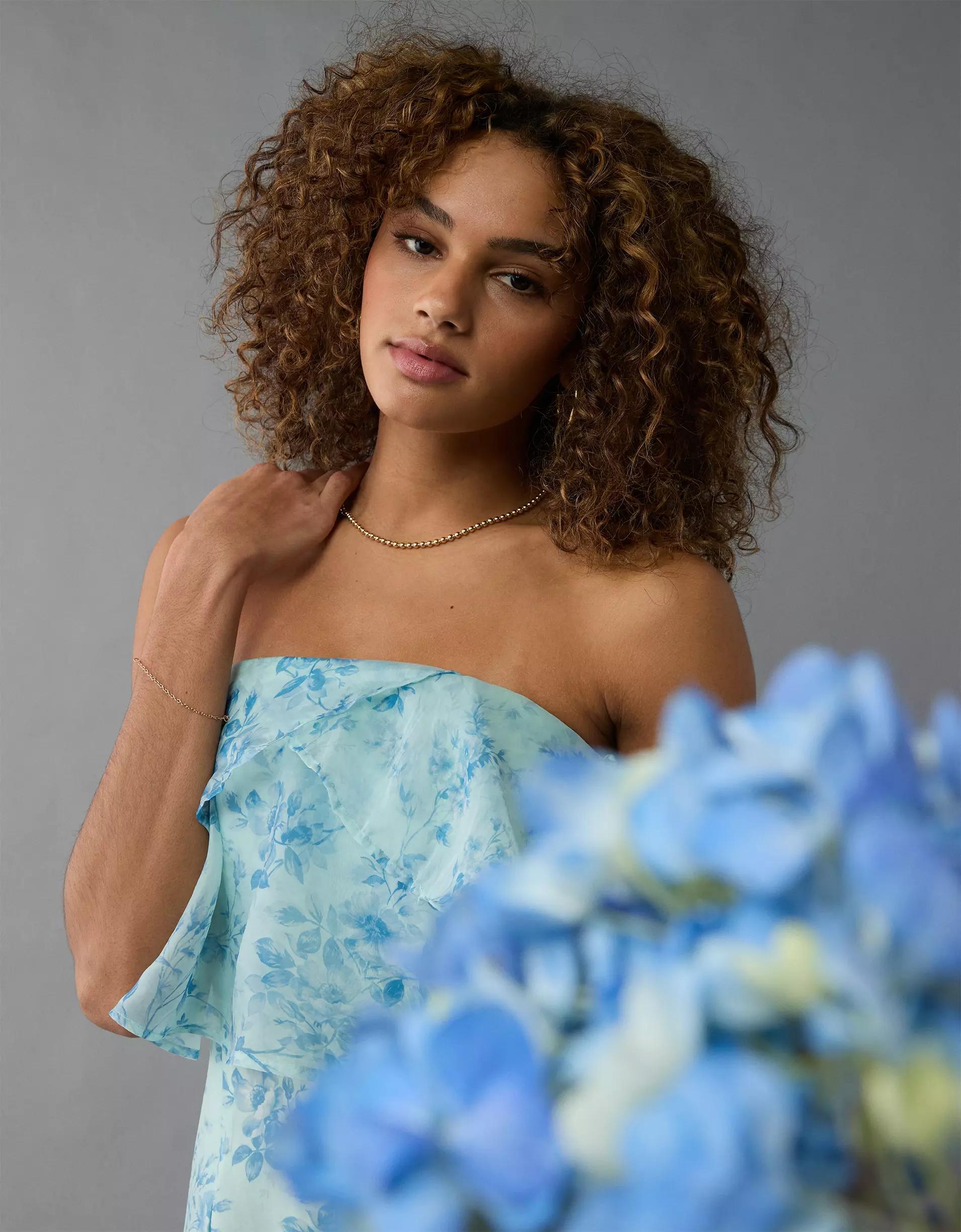 AE Strapless Ruffle Jumpsuit Product Image