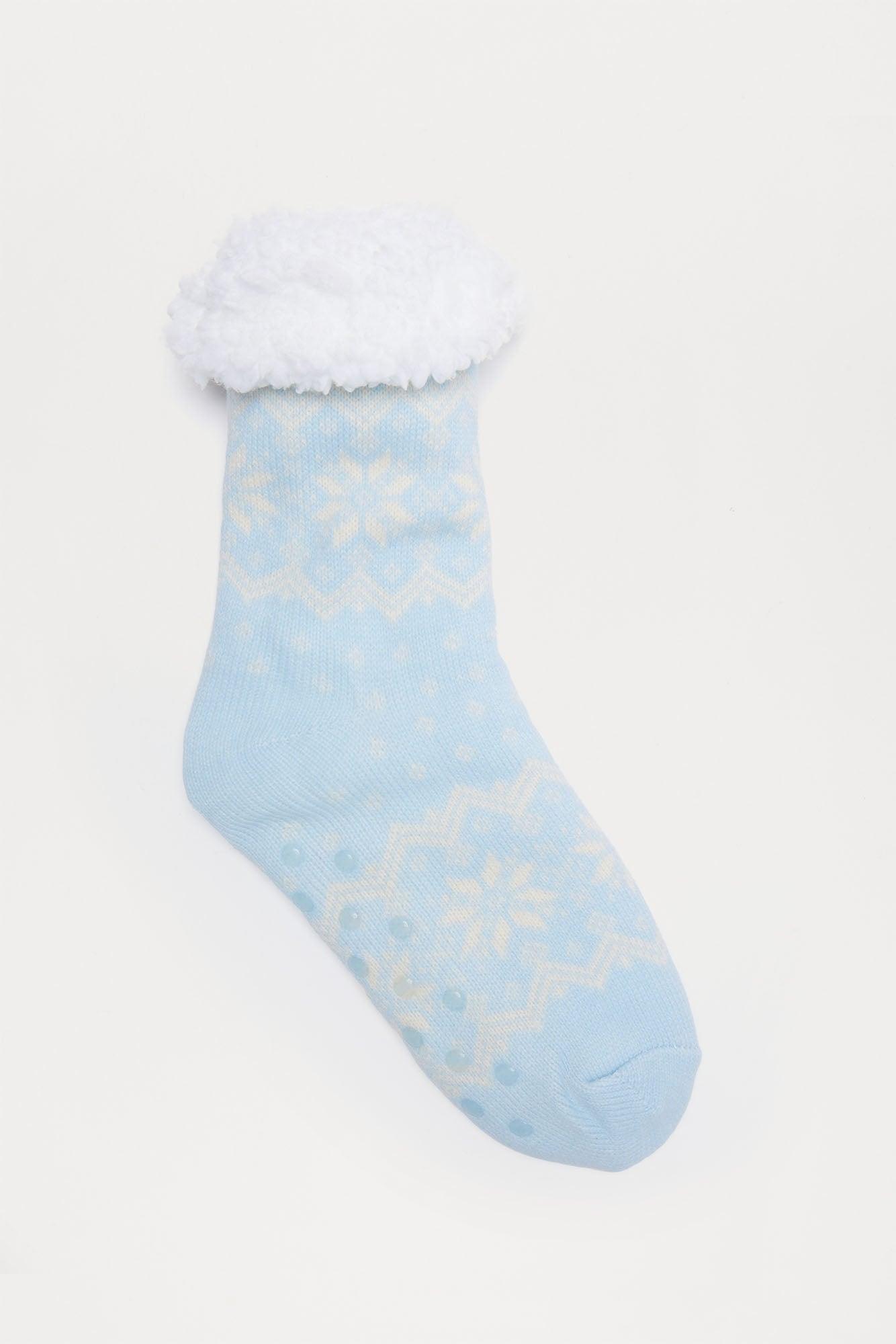 Snowy Days Cozy Socks - Blue Product Image