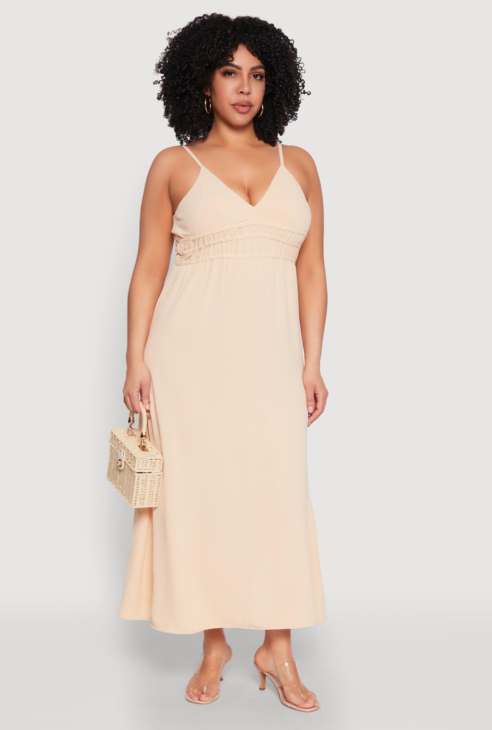 Womens Plus Size Airy Maxi Empire Waist Dress Product Image