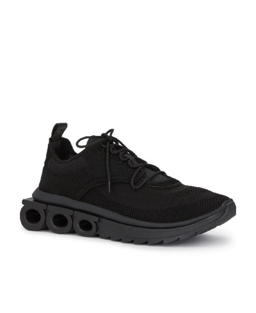 FERRAGAMO Logo Low-upper Sports Shoes In Black Product Image