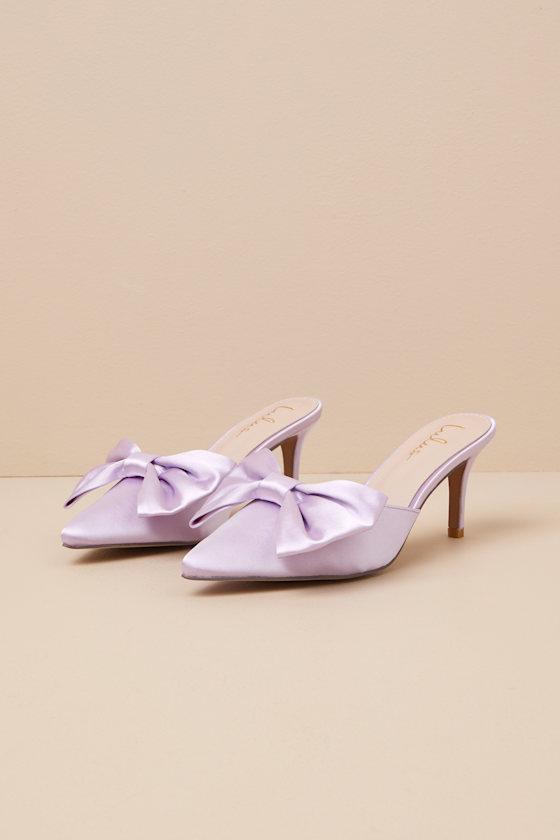 Lyle Lilac Pointed-Toe Mules Product Image
