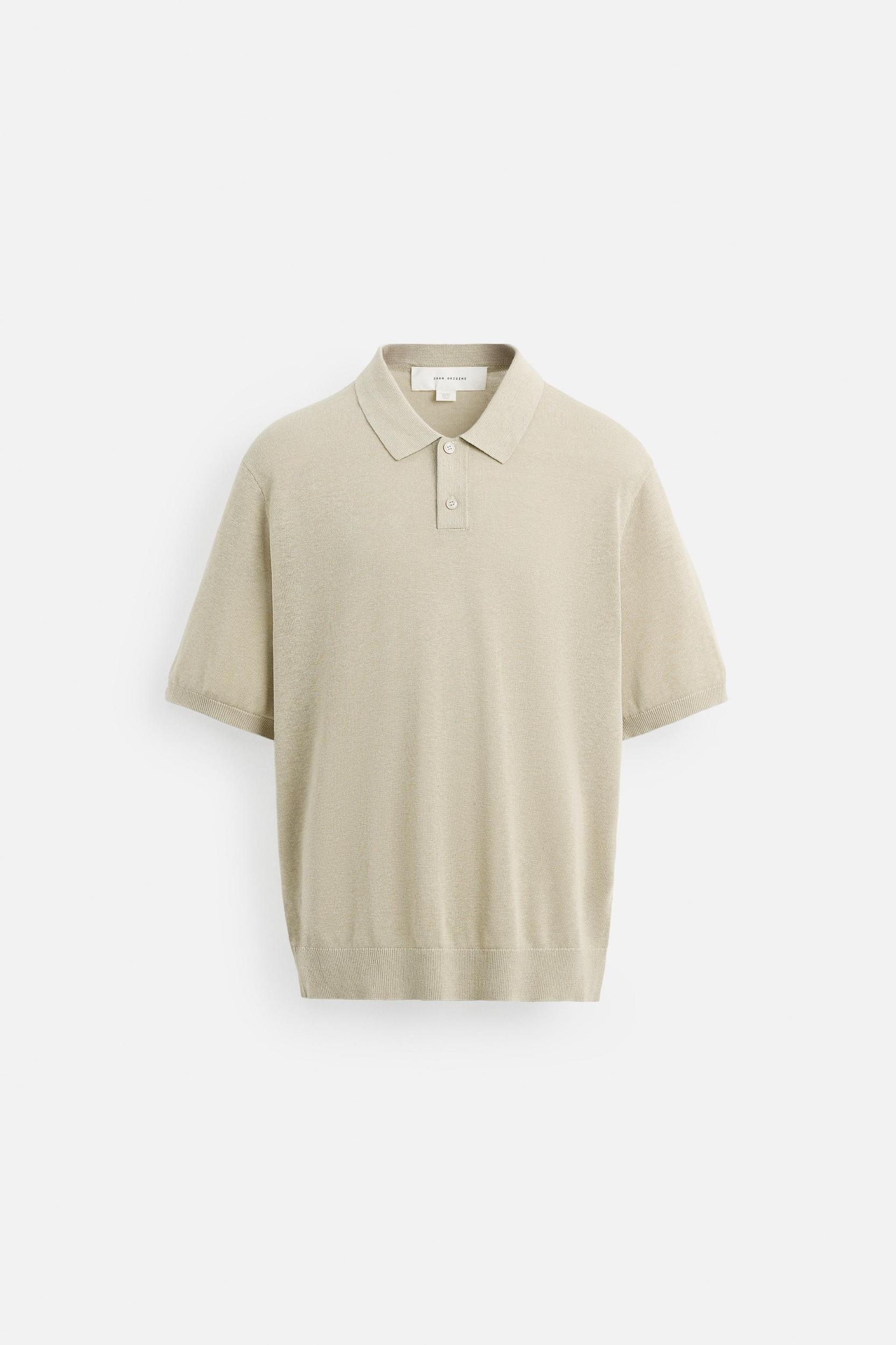 KNIT SILK LINEN POLO SHIRT Product Image