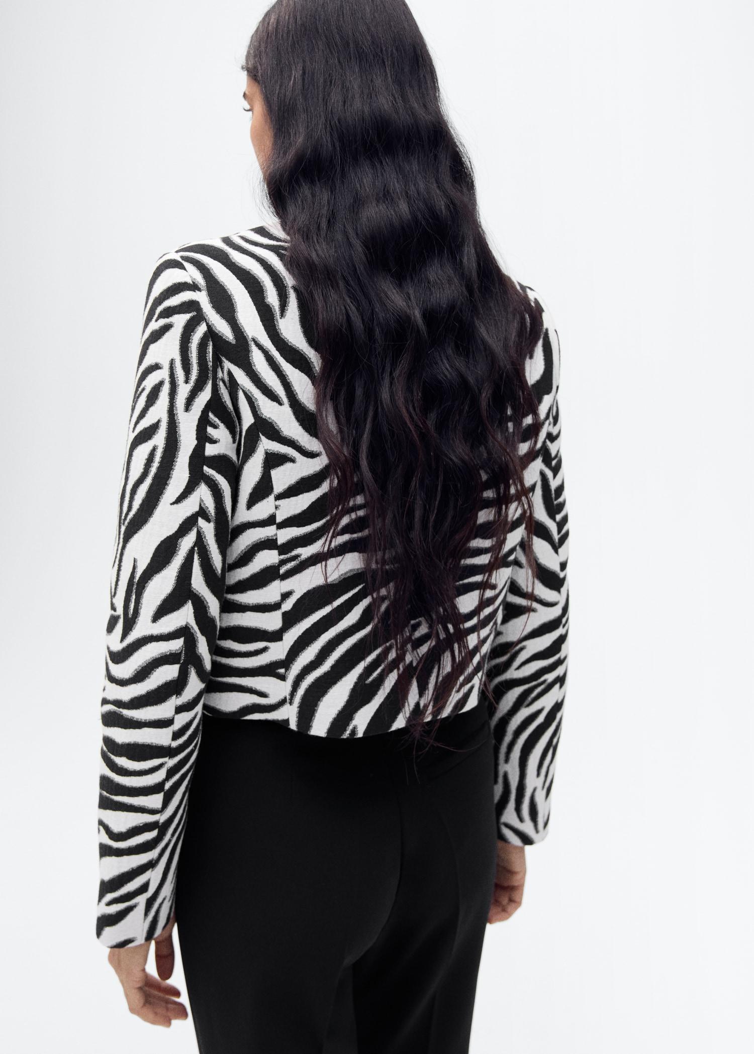 Zebra-print jacket with buttons - Women | MANGO USA Product Image