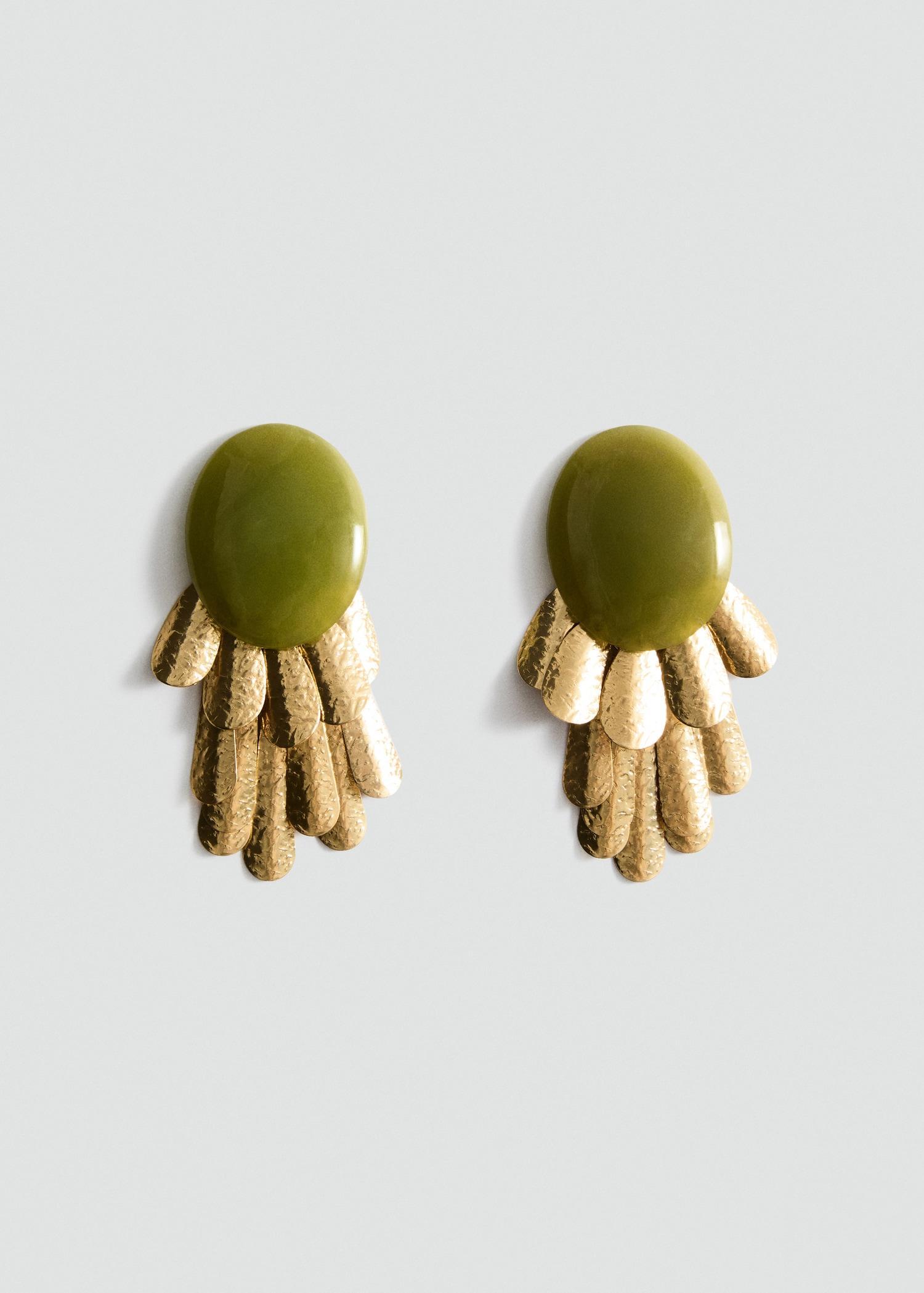 Circular waterfall-design earrings - Women | MANGO USA Product Image