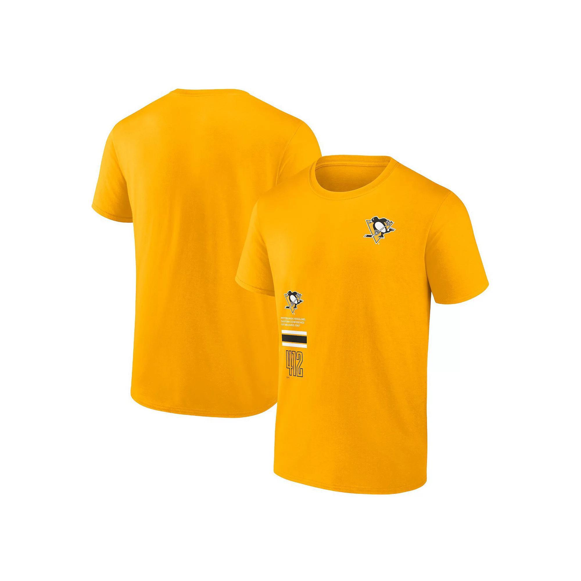 Men's Fanatics Branded Gold Pittsburgh Penguins Represent T-Shirt, Size: 2XL Product Image