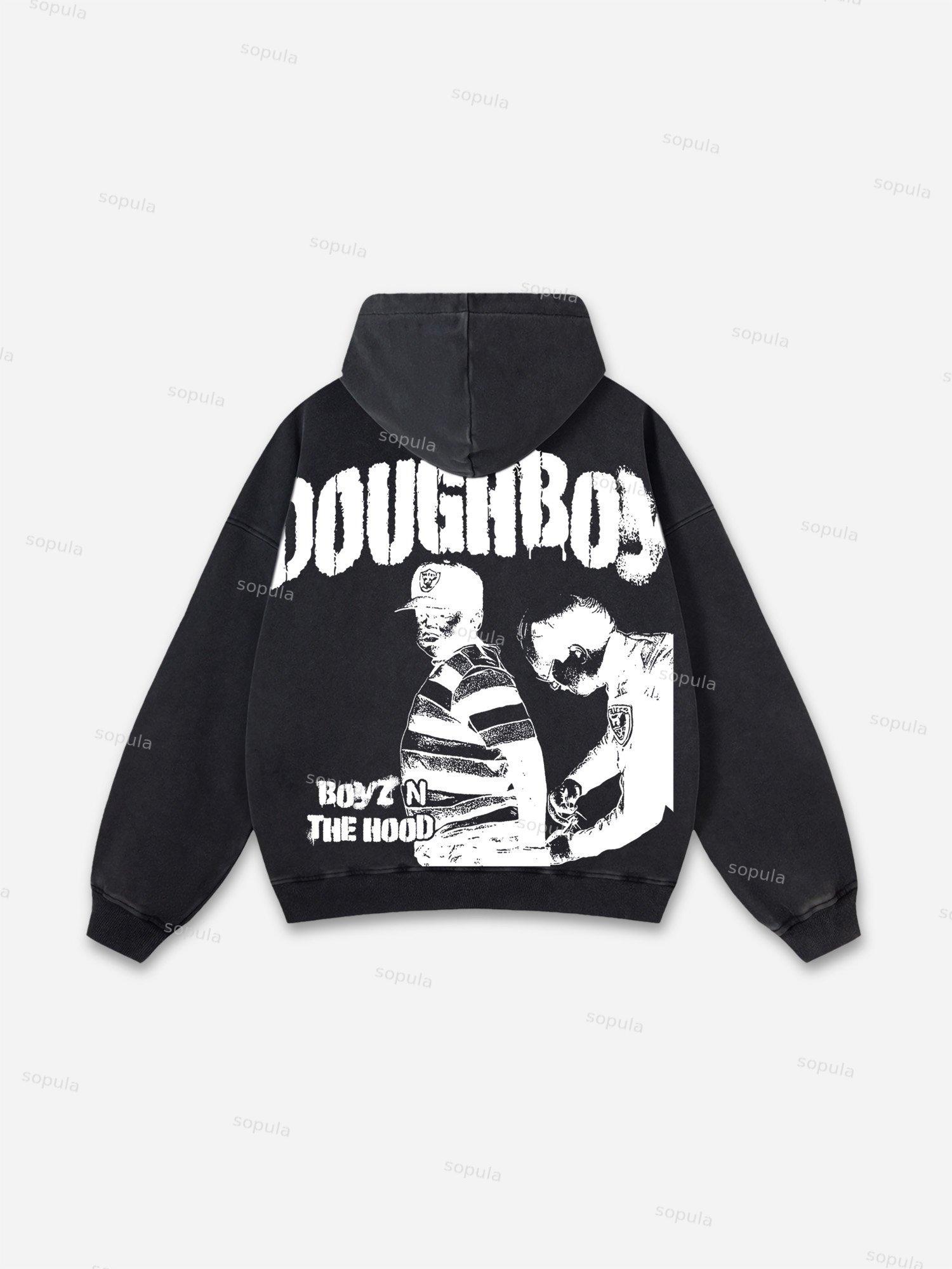 Hollywood Hills Fire Vintage Graphic Acid Wash Hoodie Product Image