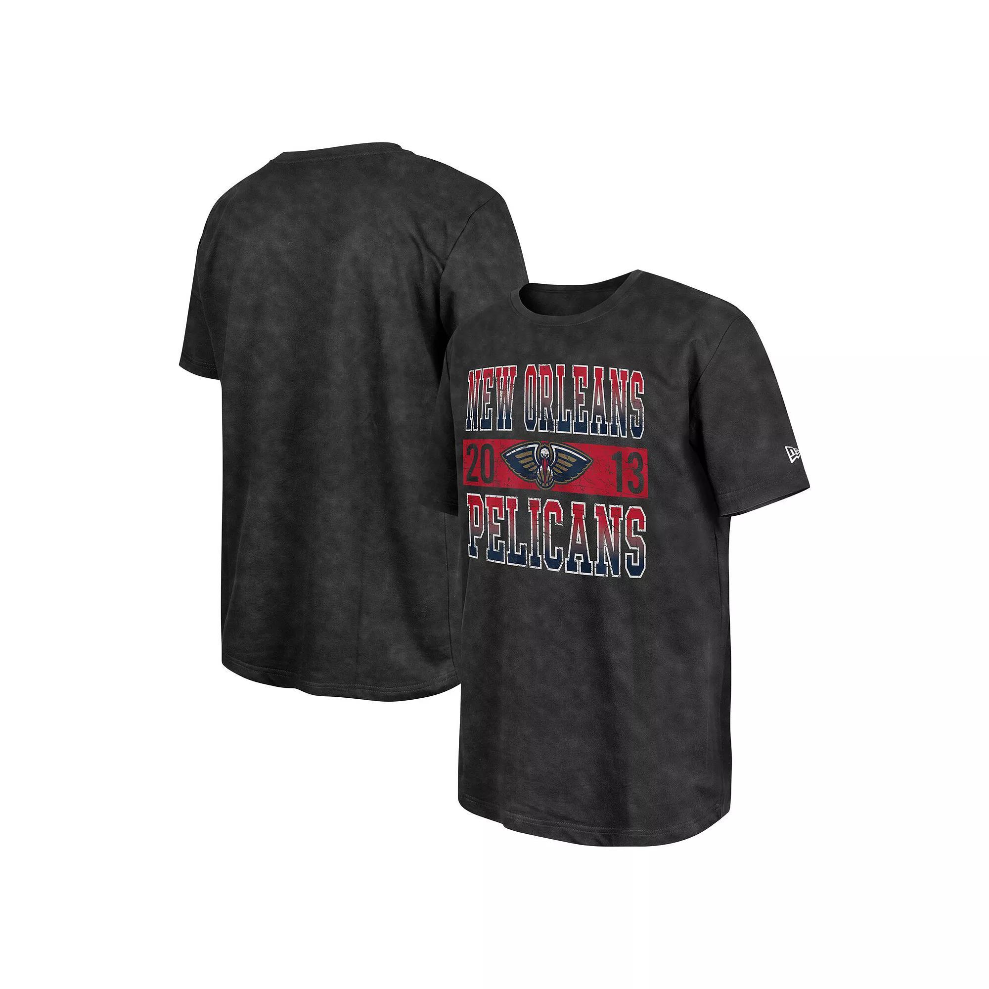 Men's New Era Black New Orleans Pelicans Enzyme Washed Oversized T-Shirt, Size: 3XL Product Image