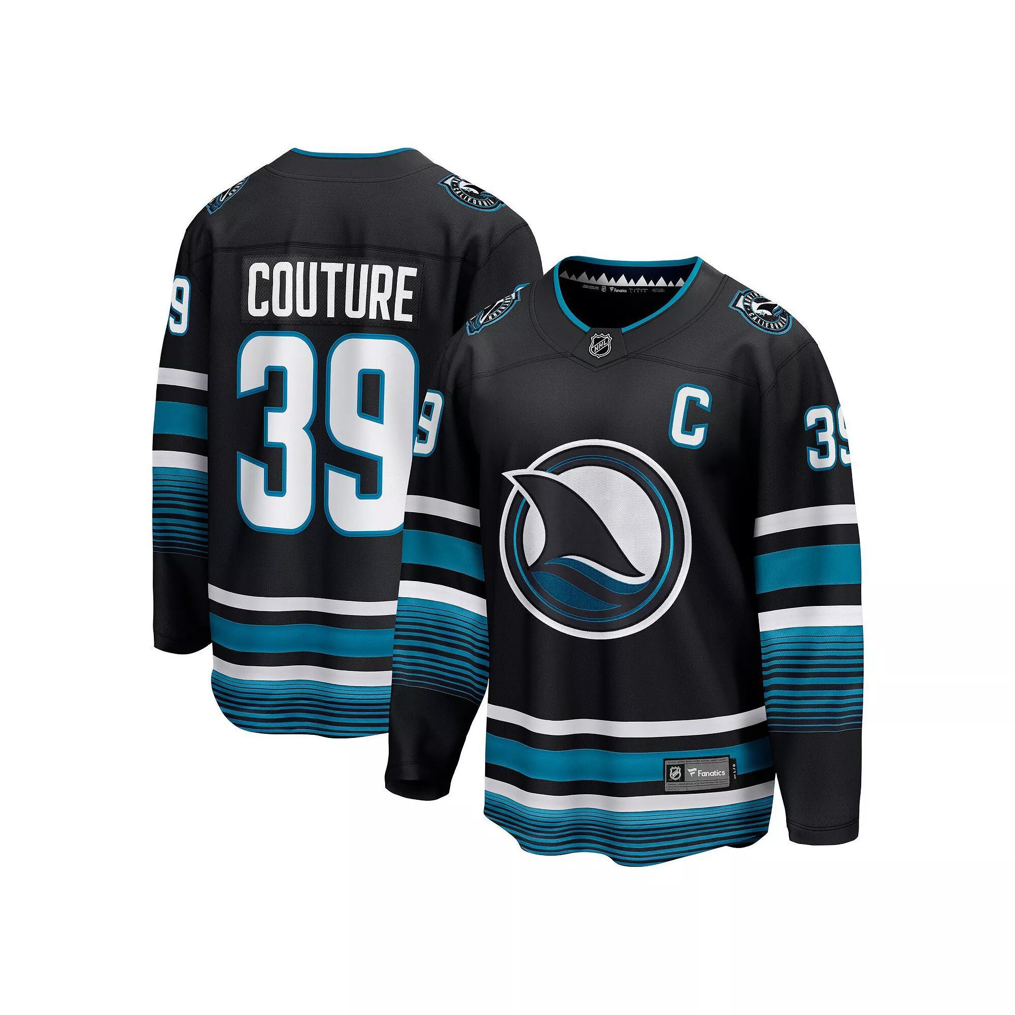 Men's Fanatics Branded Logan Couture Black San Jose Sharks Alternate Premier Breakaway Player Jersey, Size: 2XL, Sks Black Product Image