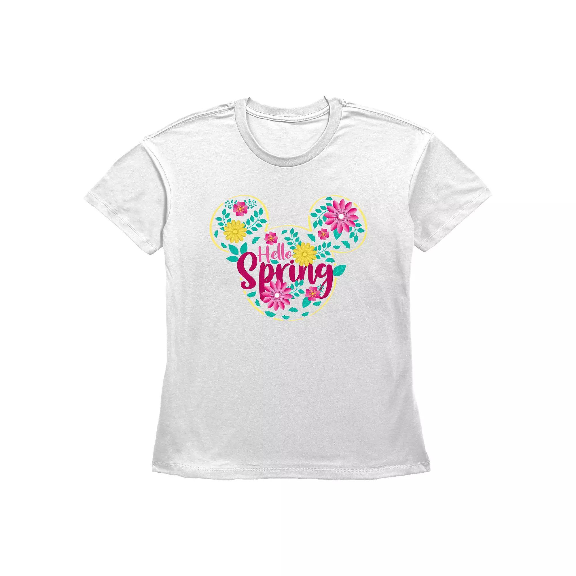 Disney's Mickey Mouse Hello Spring Women's Graphic Tee, Size: XL, White Product Image