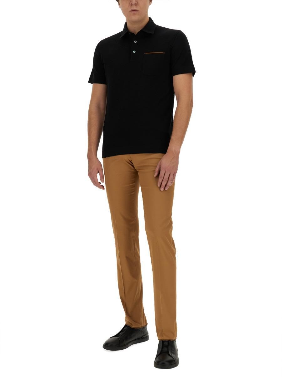 ZEGNA Man Caramel Cotton Blend Pant In Foliage Product Image