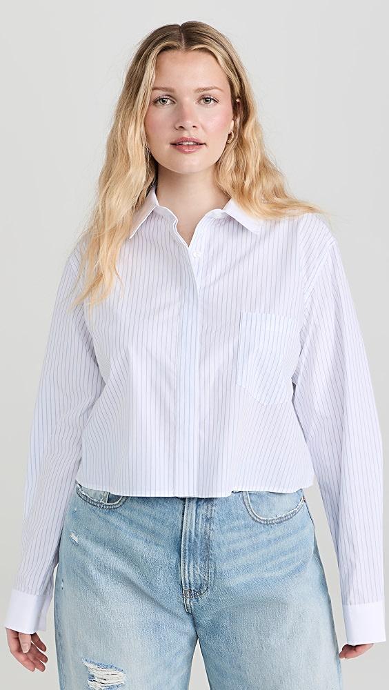 Good American Stripe Crop Uniform Shirt | Shopbop Product Image