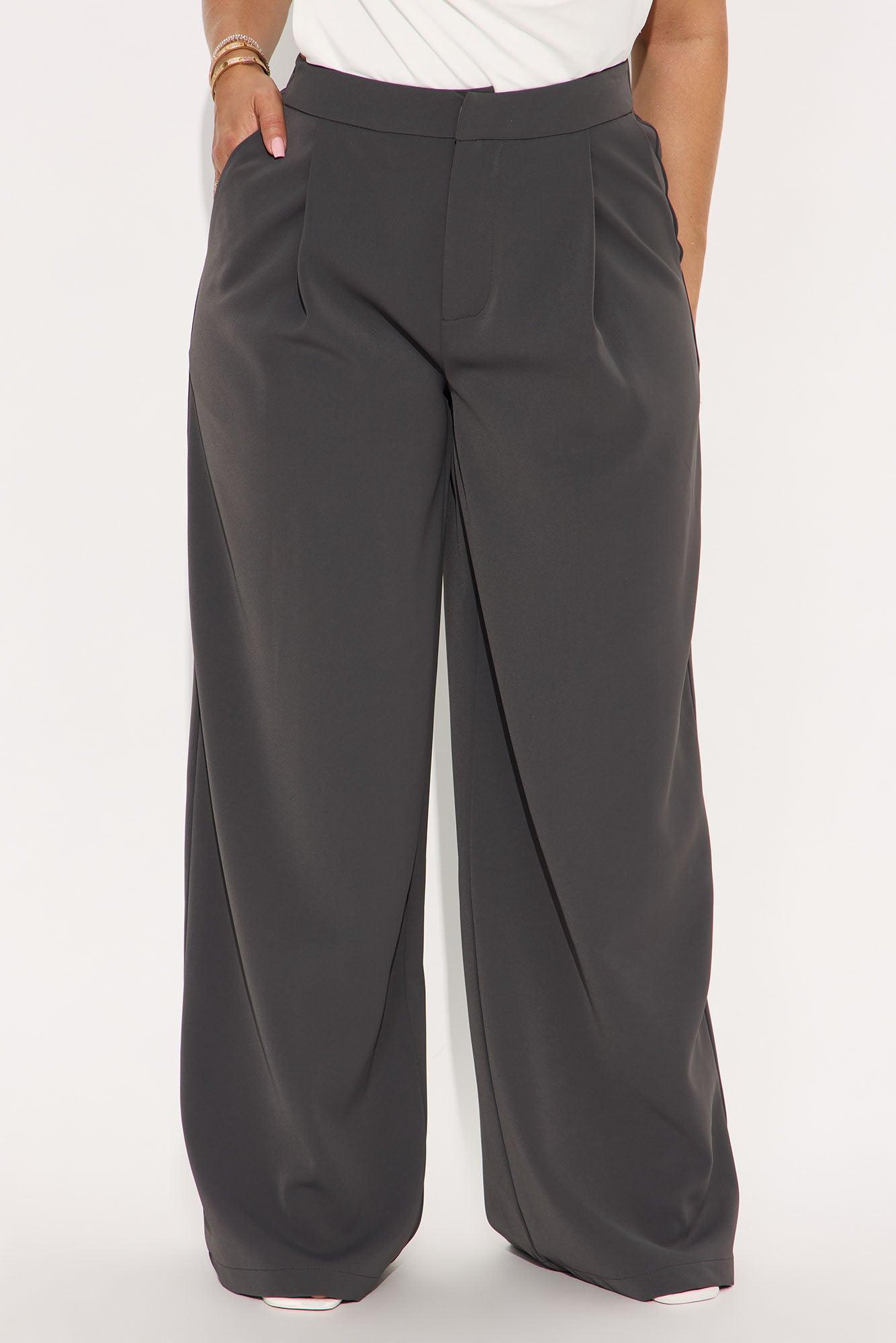 Make Your Point Wide Leg Trouser - Charcoal Product Image