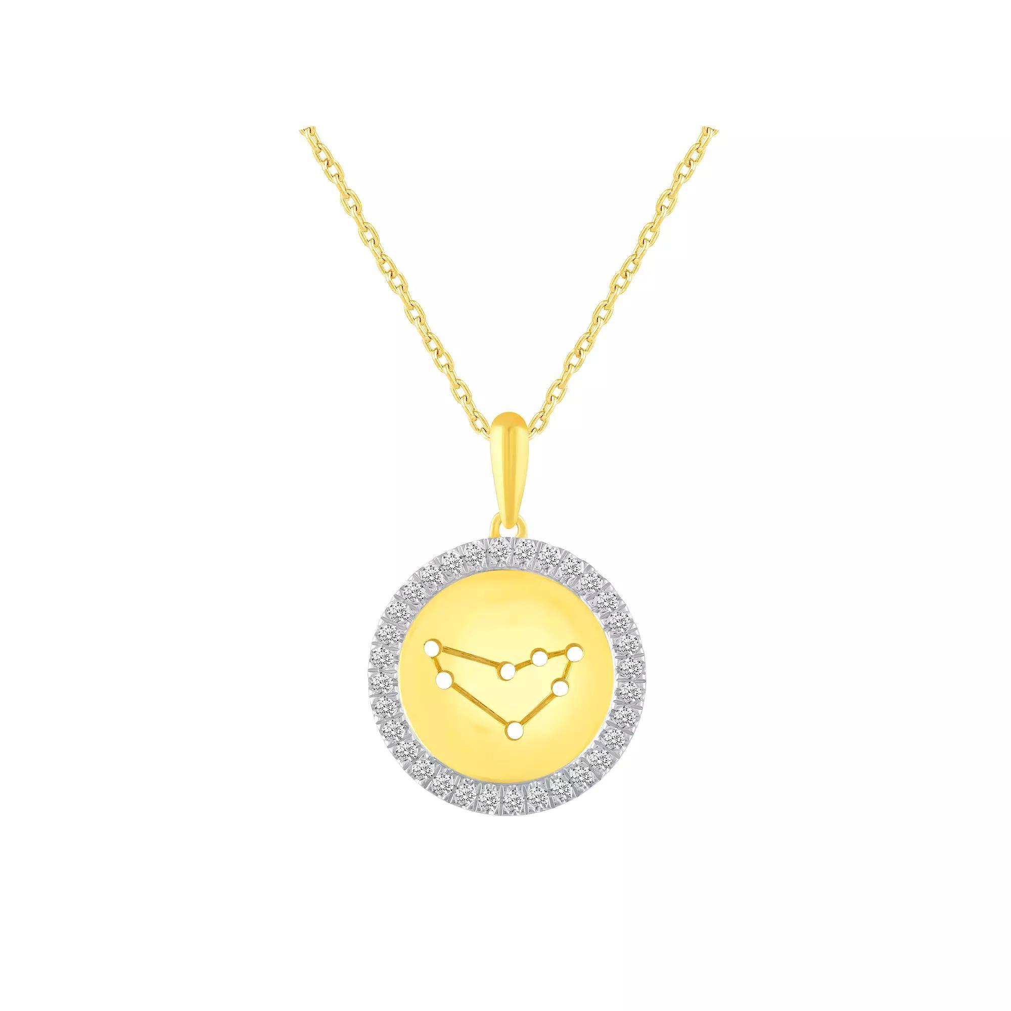 1/4 Carat T.W. Diamond Halo Zodiac Pendant Necklace, Women's, Size: 18", Cancer Product Image