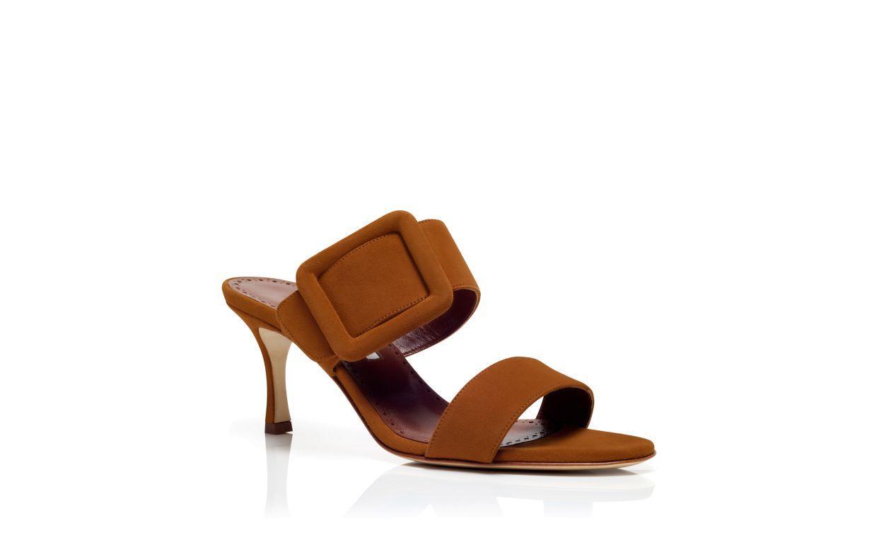 GABLE Brown Suede Open Toe Mules Product Image