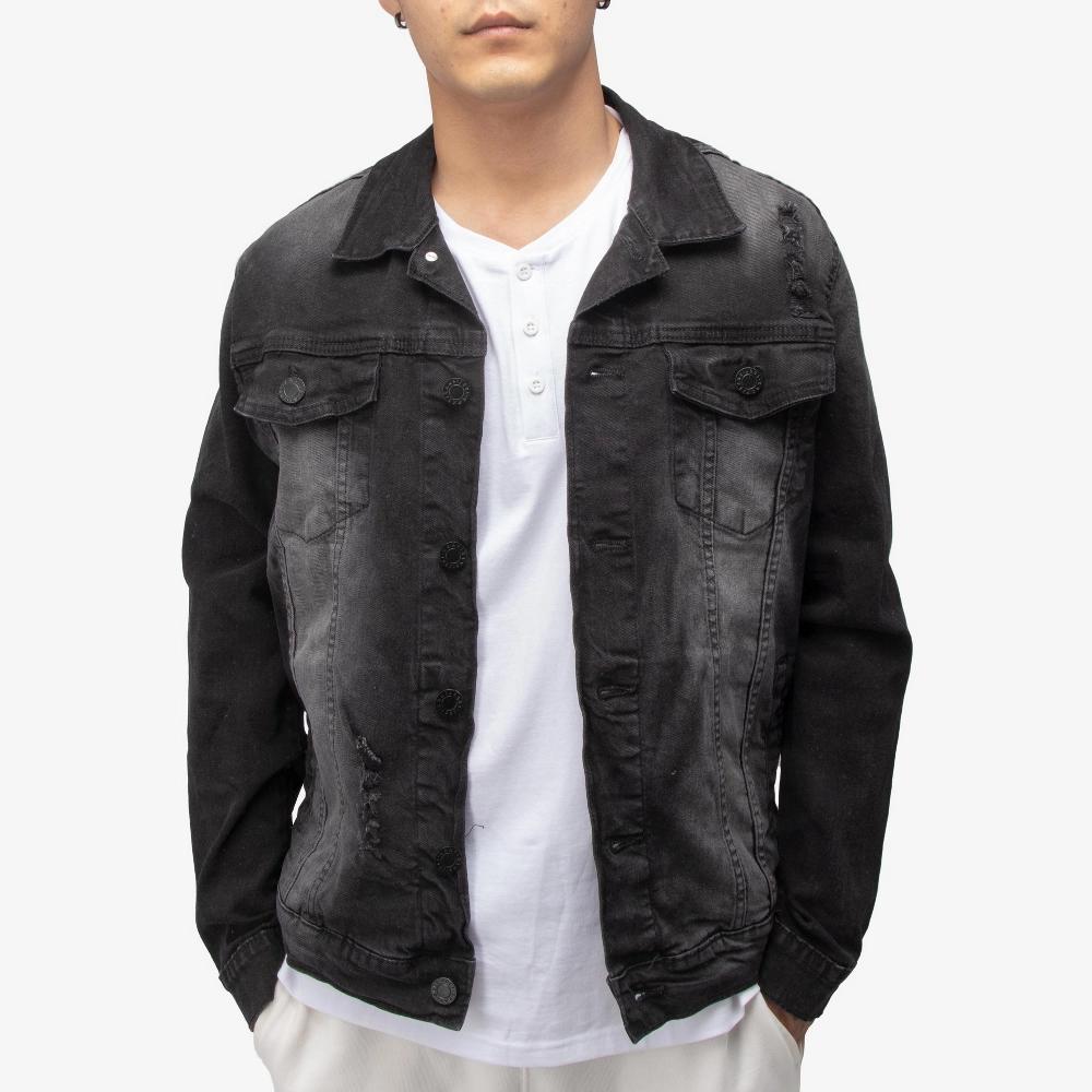 Men's Xray Washed Ripped Denim Jacket, Size: XL, White Product Image