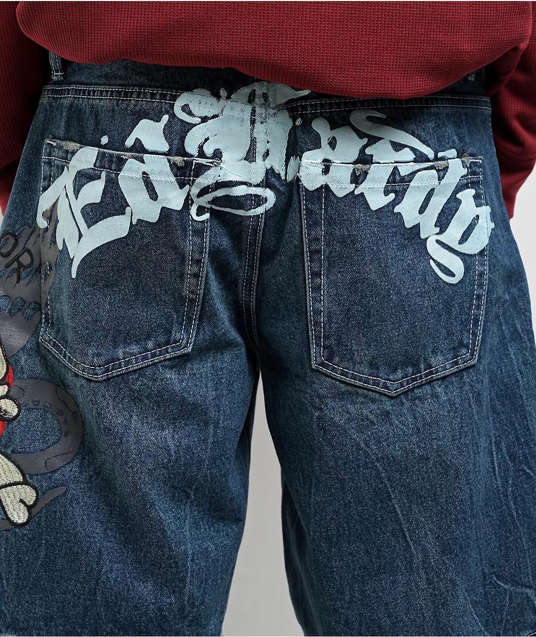 Ed Hardy Skull Mid Blue Shorts Product Image