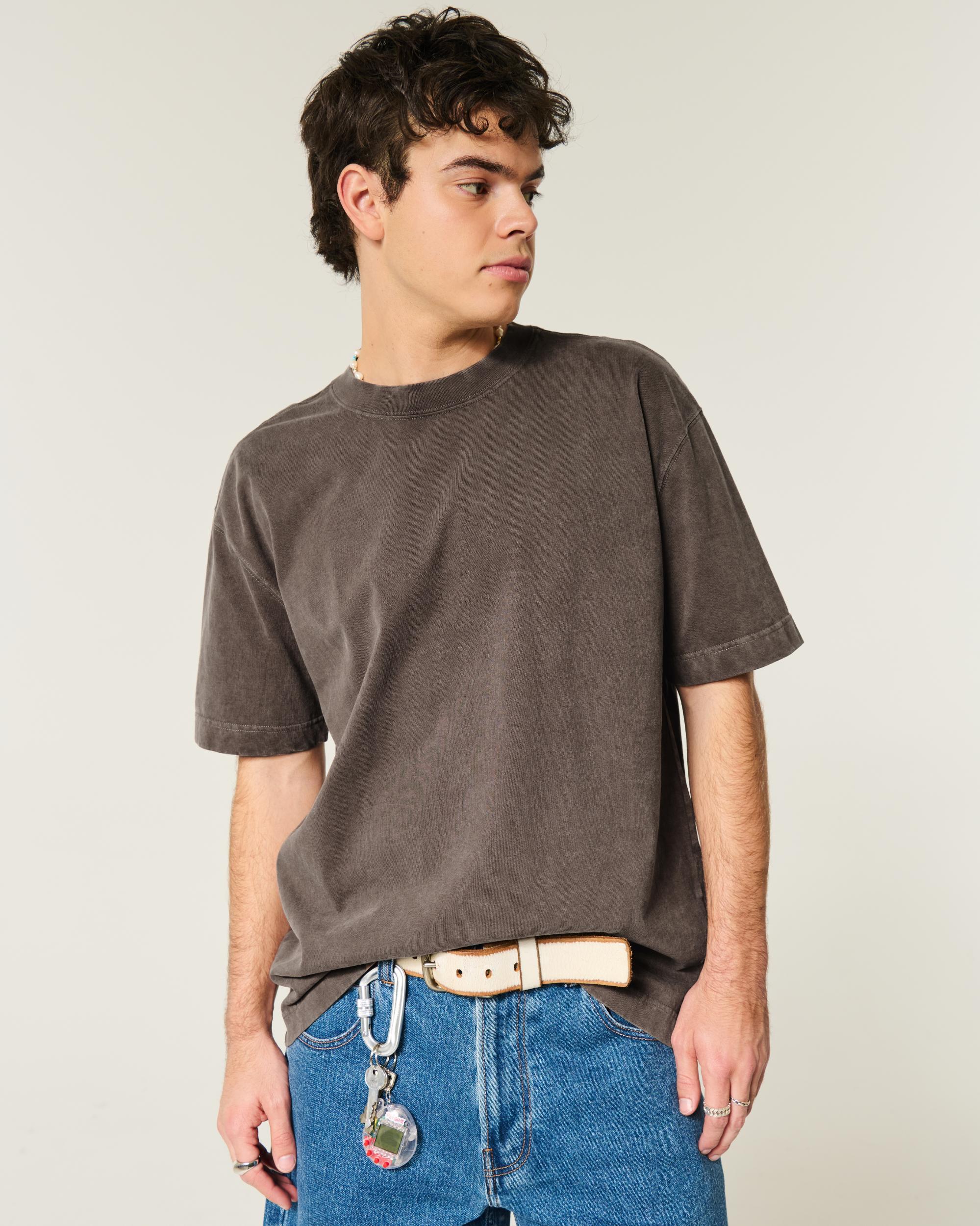 Boxy Heavyweight Washed Crew T-Shirt Product Image