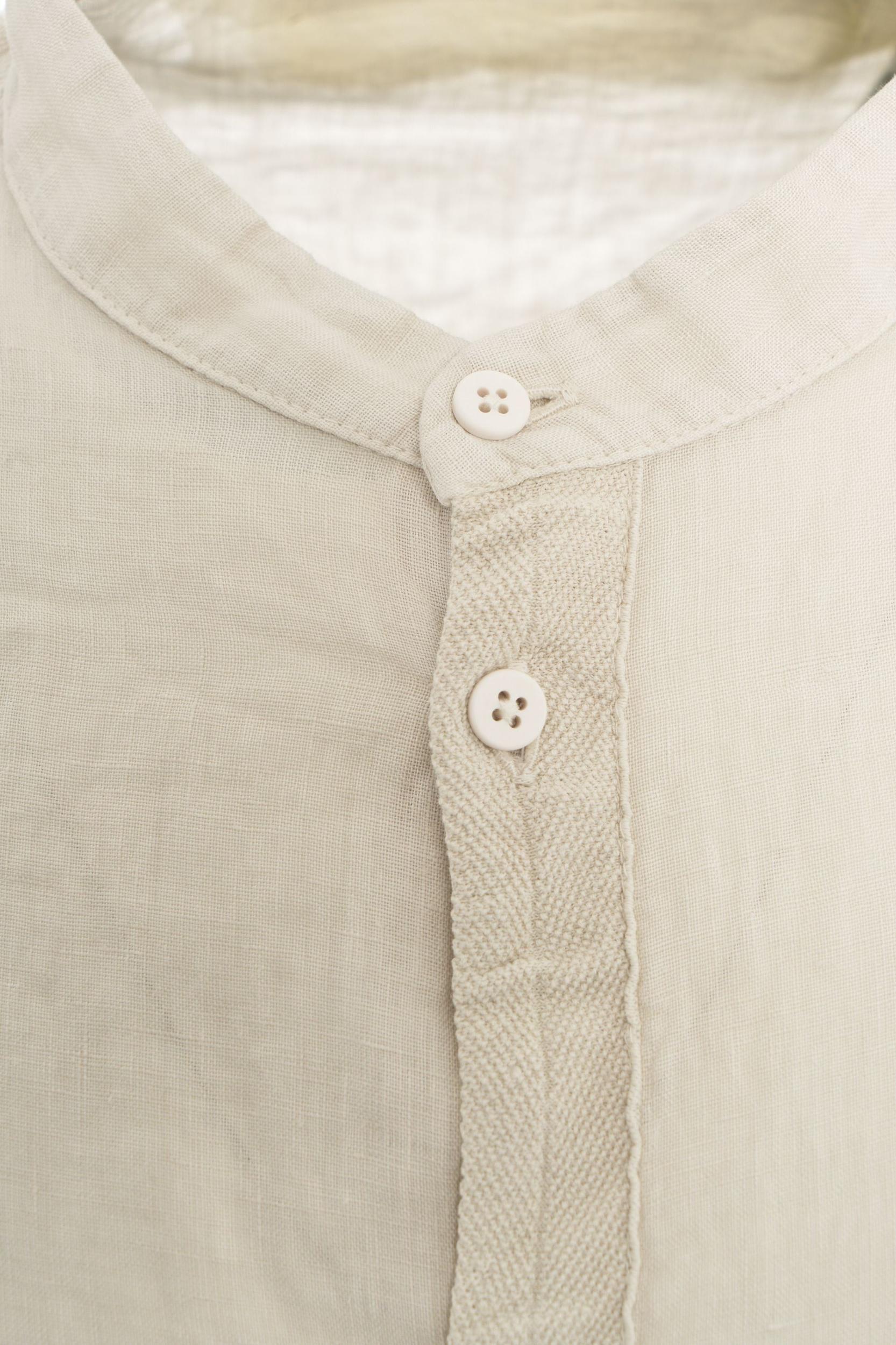 Linen shirt with mandarin collar Product Image