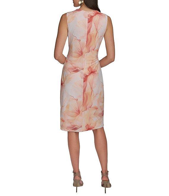 Donna Karan V-Neck Sleeveless Faux Wrap Dress Product Image