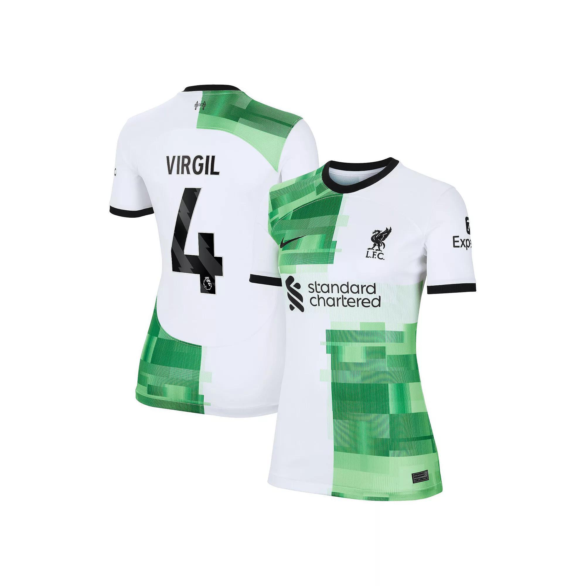 Women's Nike Virgil van Dijk White Liverpool 2023/24 Away Replica Player Jersey, Size: Medium, Lvp White Product Image