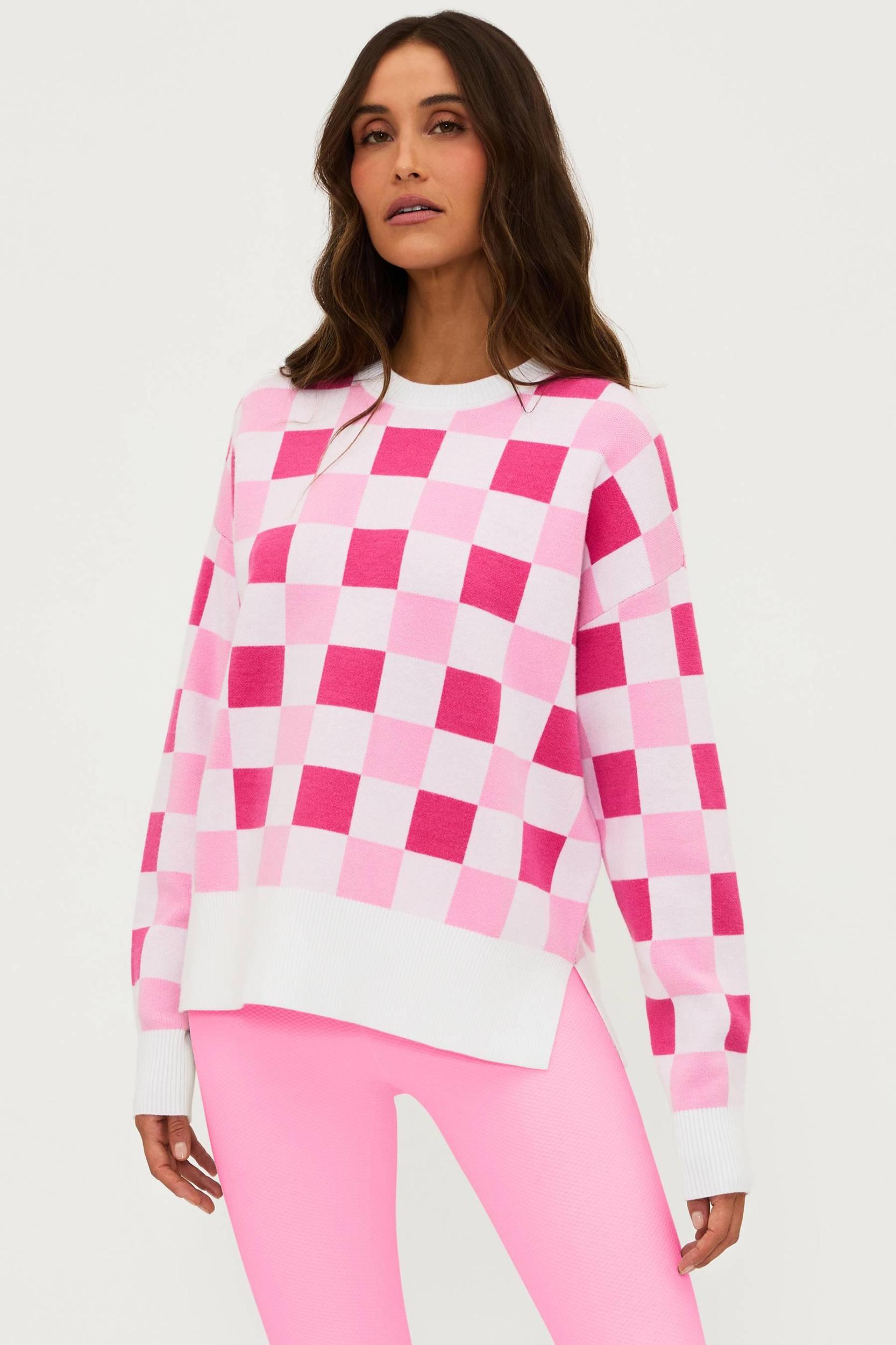 Callie Sweater Peony Petal Checker Product Image