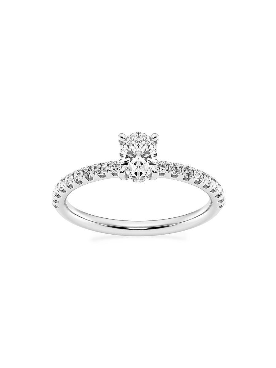 Womens Platinum & Oval Lab-Grown Diamond Hidden Halo Ring/0.80-3.41 TCW Product Image