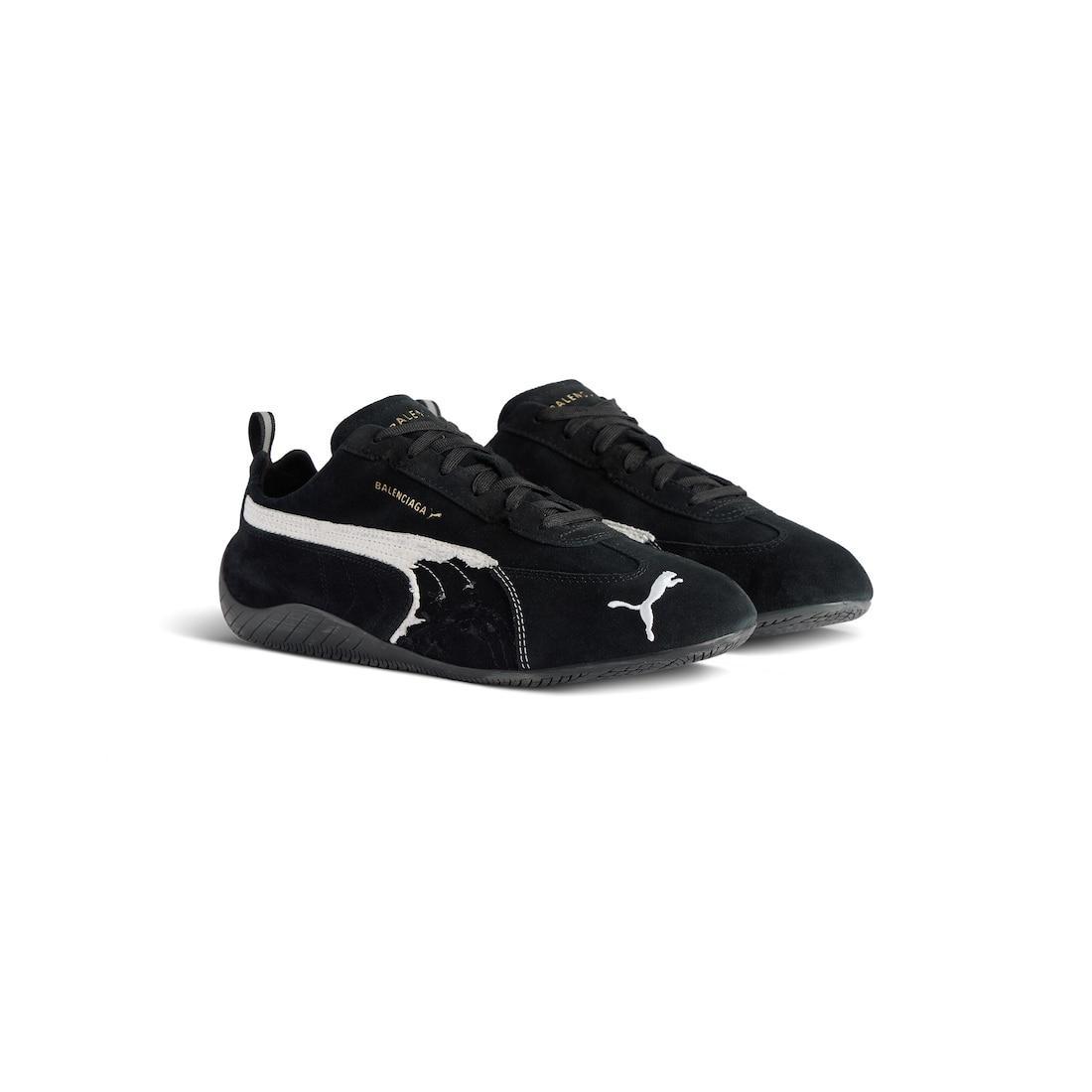 Speedcat Suede Balenciaga in Black/white Product Image