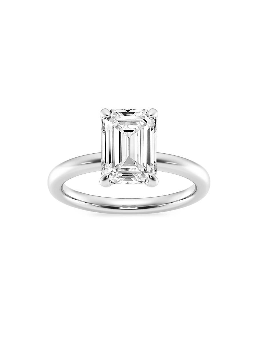 Womens 14K White Gold & Emerald-Cut Lab-Grown Diamond Solitaire Ring/0.50-5.00 TCW Product Image