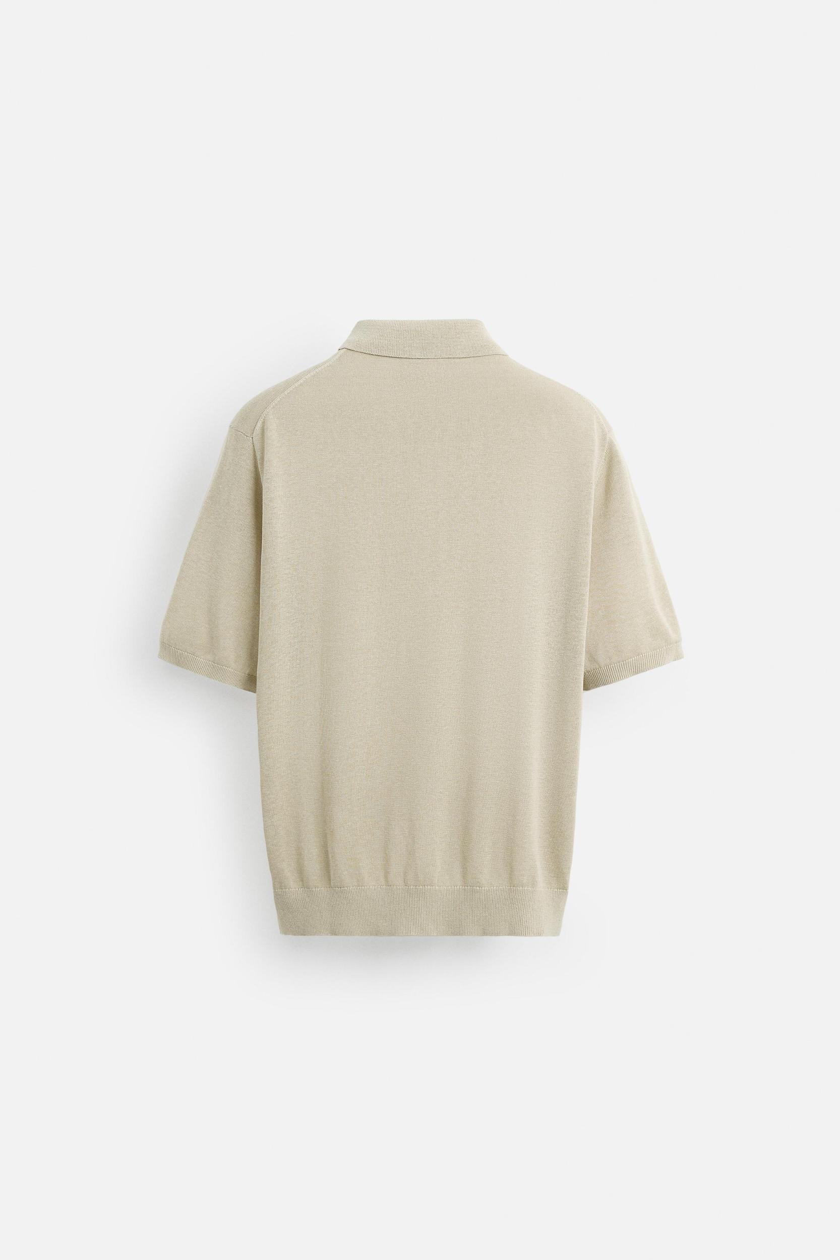KNIT SILK LINEN POLO SHIRT Product Image
