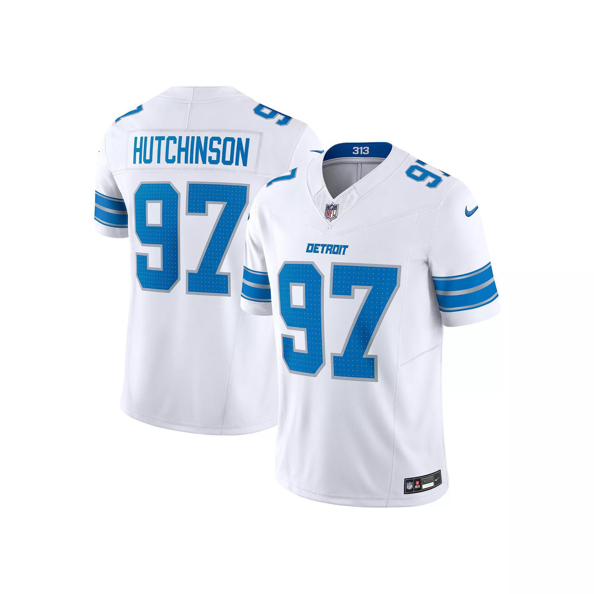 Men's Nike Aidan Hutchinson White Detroit Lions Vapor F.U.S.E. Limited Jersey, Size: Medium Product Image