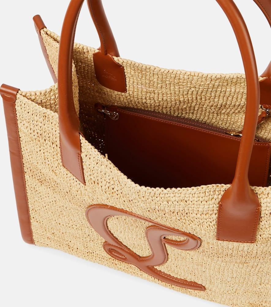 CHRISTIAN LOUBOUTIN By My Side E/w Large Raffia Tote Bag In Beige Product Image