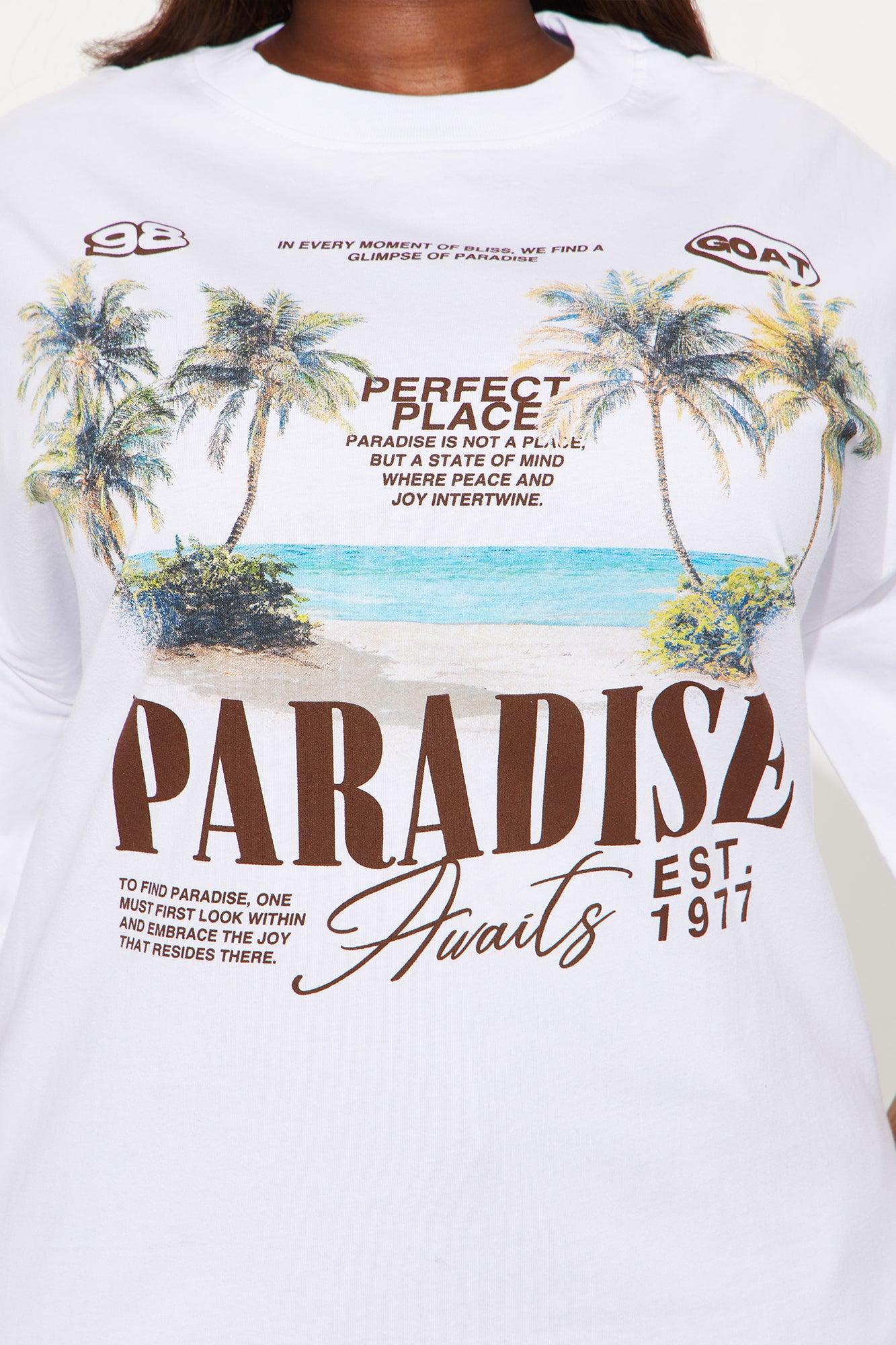 Paradise Awaits Washed Tee - White Product Image