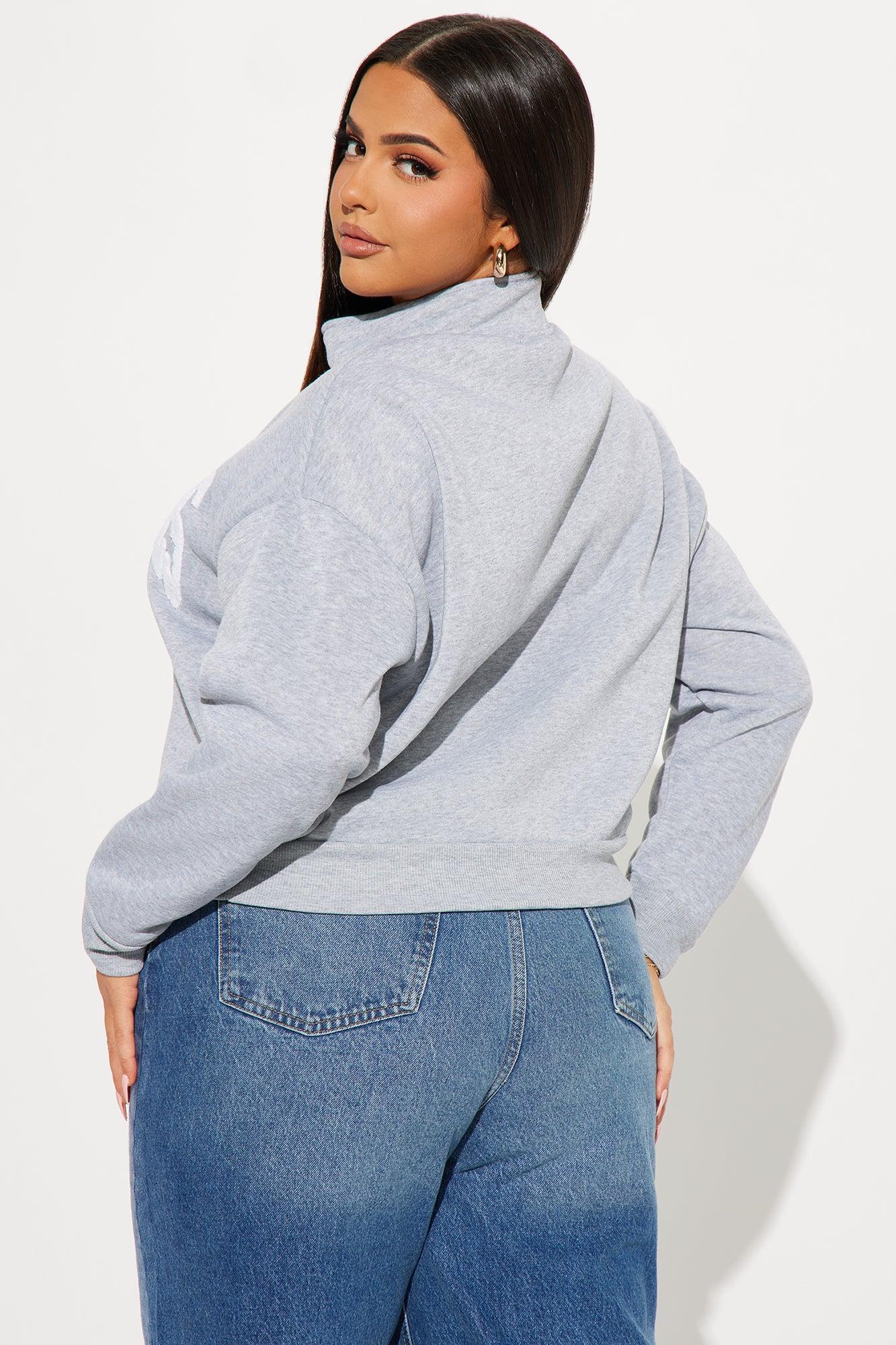 Los Angeles Half Zip Sweatshirt - Heather Grey Product Image