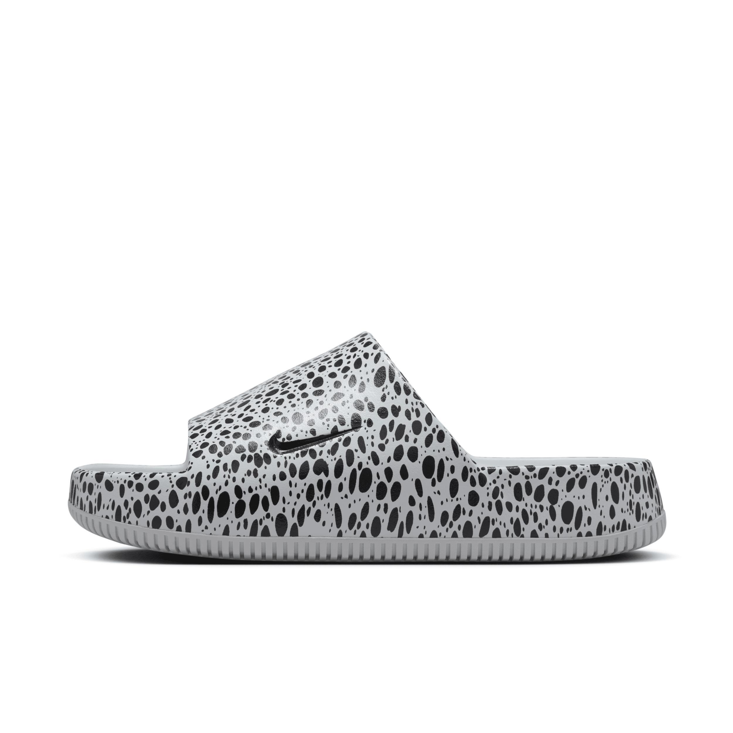 Nike Mens Calm Slides Print NS - Shoes Football Grey/Dk Obsidian/Football Grey Product Image