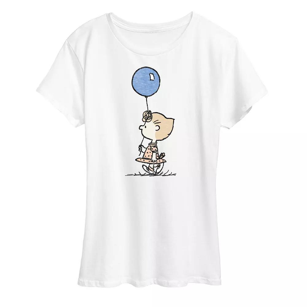 Women's Peanuts Sally Balloon Graphic Tee, Size: XL, White Product Image