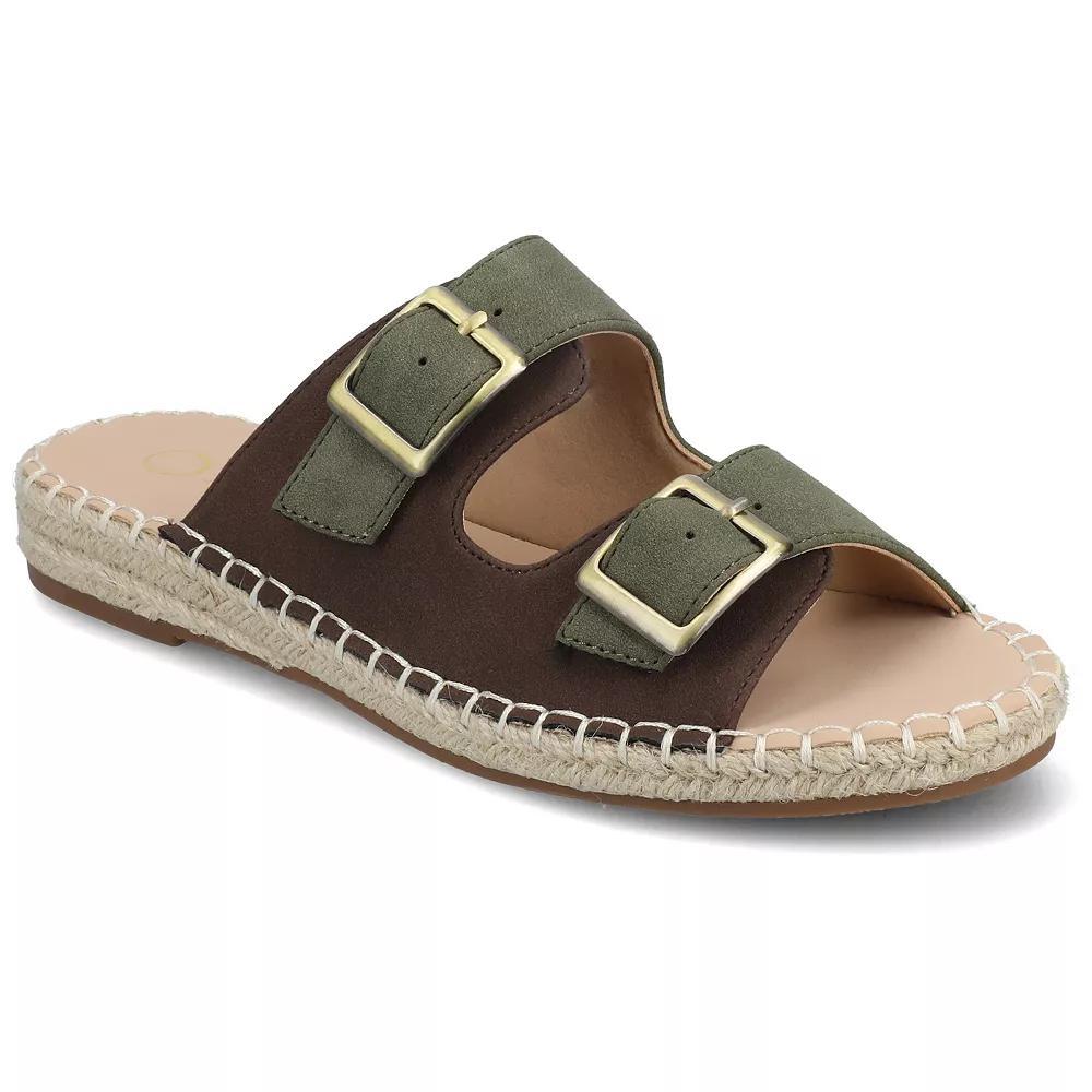 Journee Womens Tresah Double Strap Espadrille Sandals Green Product Image