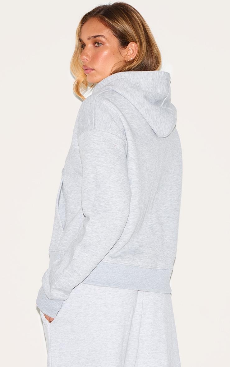 Ash Grey Oversized Hooded Zip Up Sweat Hoodie Product Image