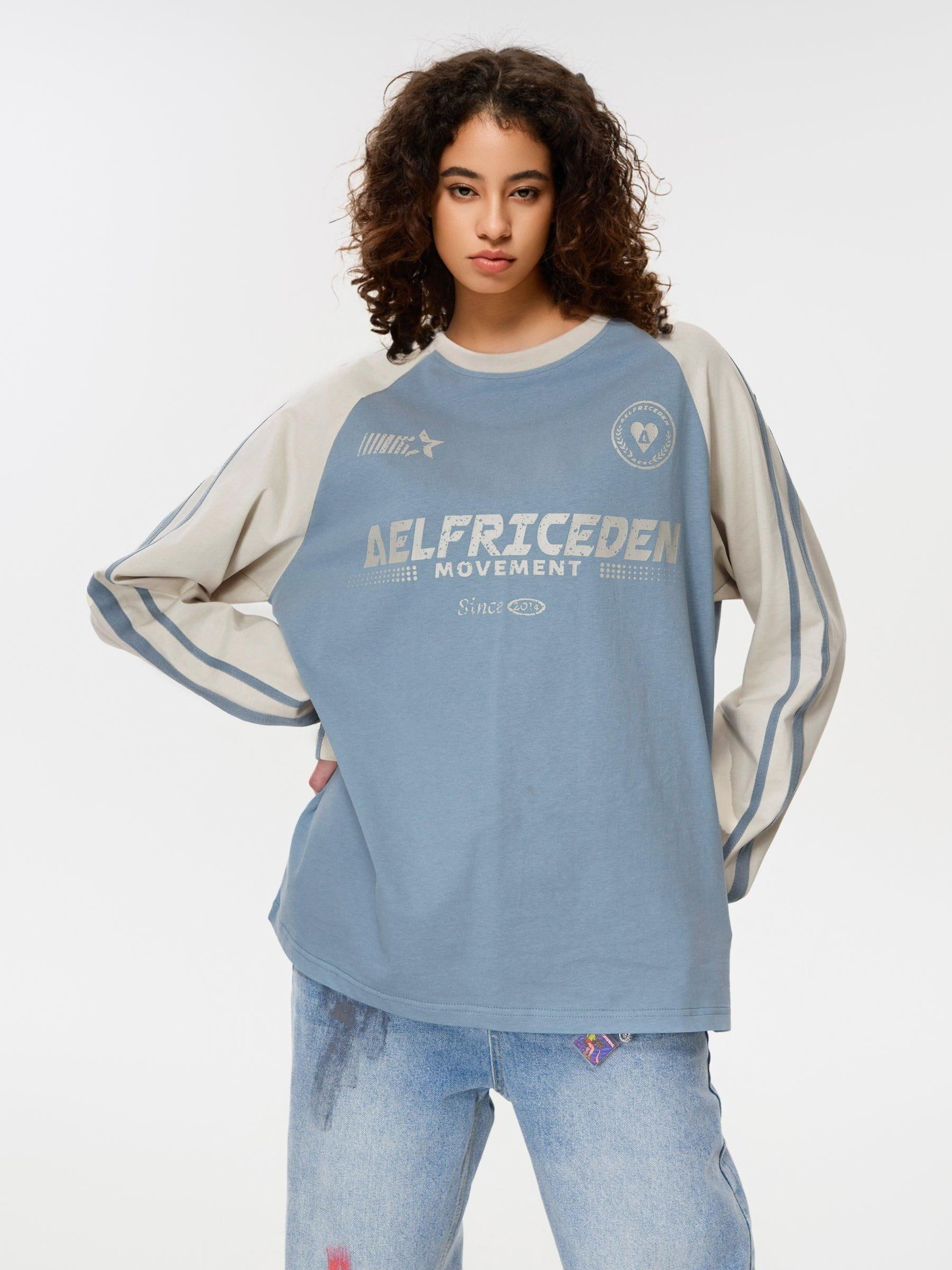 Aelfric Eden Color Blocking Graphic Long Sleeve T-Shirt Product Image