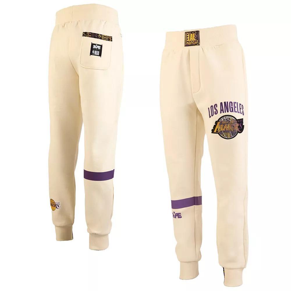 Men's NBA x Two Hype  Cream Los Angeles Lakers Culture & Hoops Collection Premium Jogger Pants, Size: Large, Beige Product Image