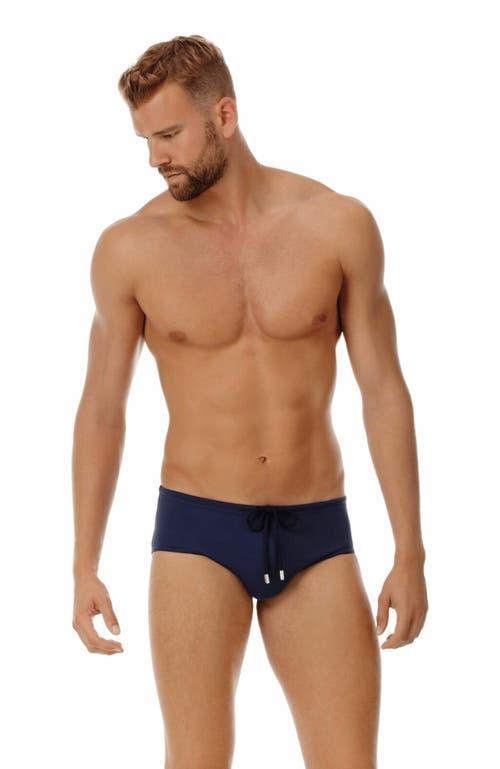 Vilebrequin Men's Solid Fitted Swim Brief in Bleu Marine at Nordstrom, Size Xx-Large Product Image